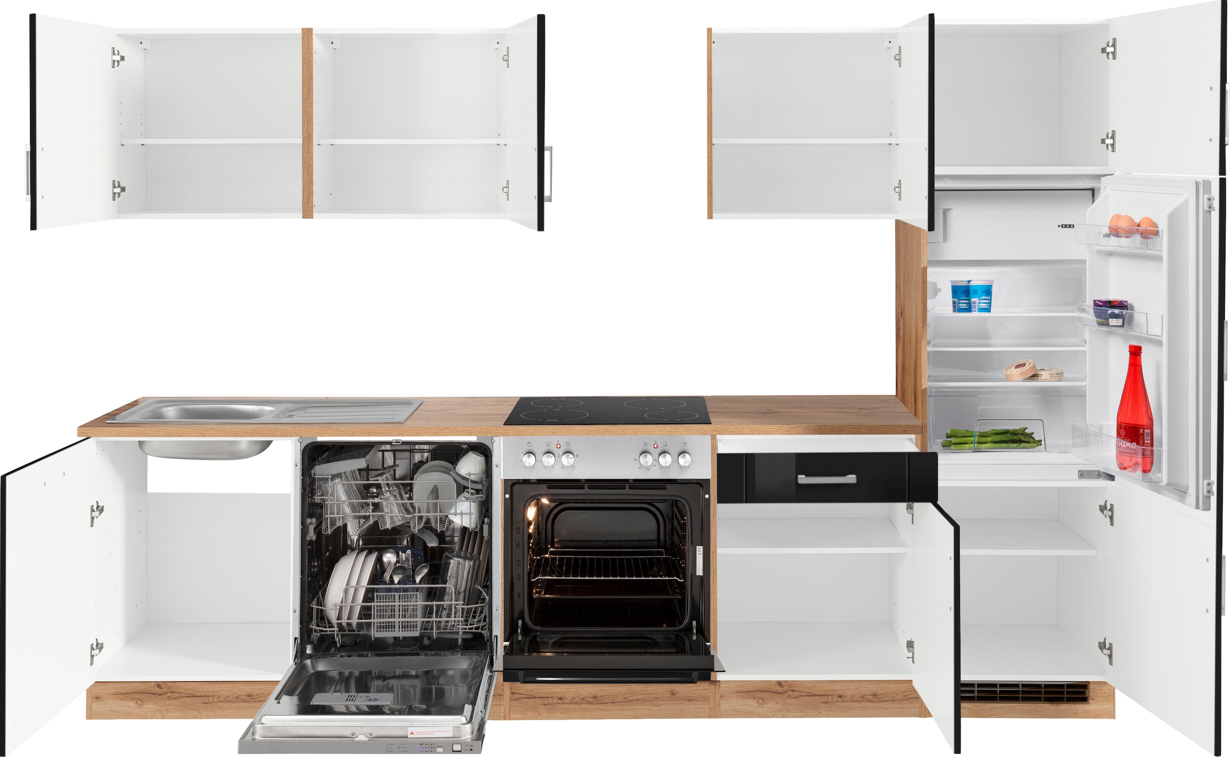 KOCHSTATION Küchenzeile »KS-Tinnum« ohne E-Geräte, Breite 300 cm