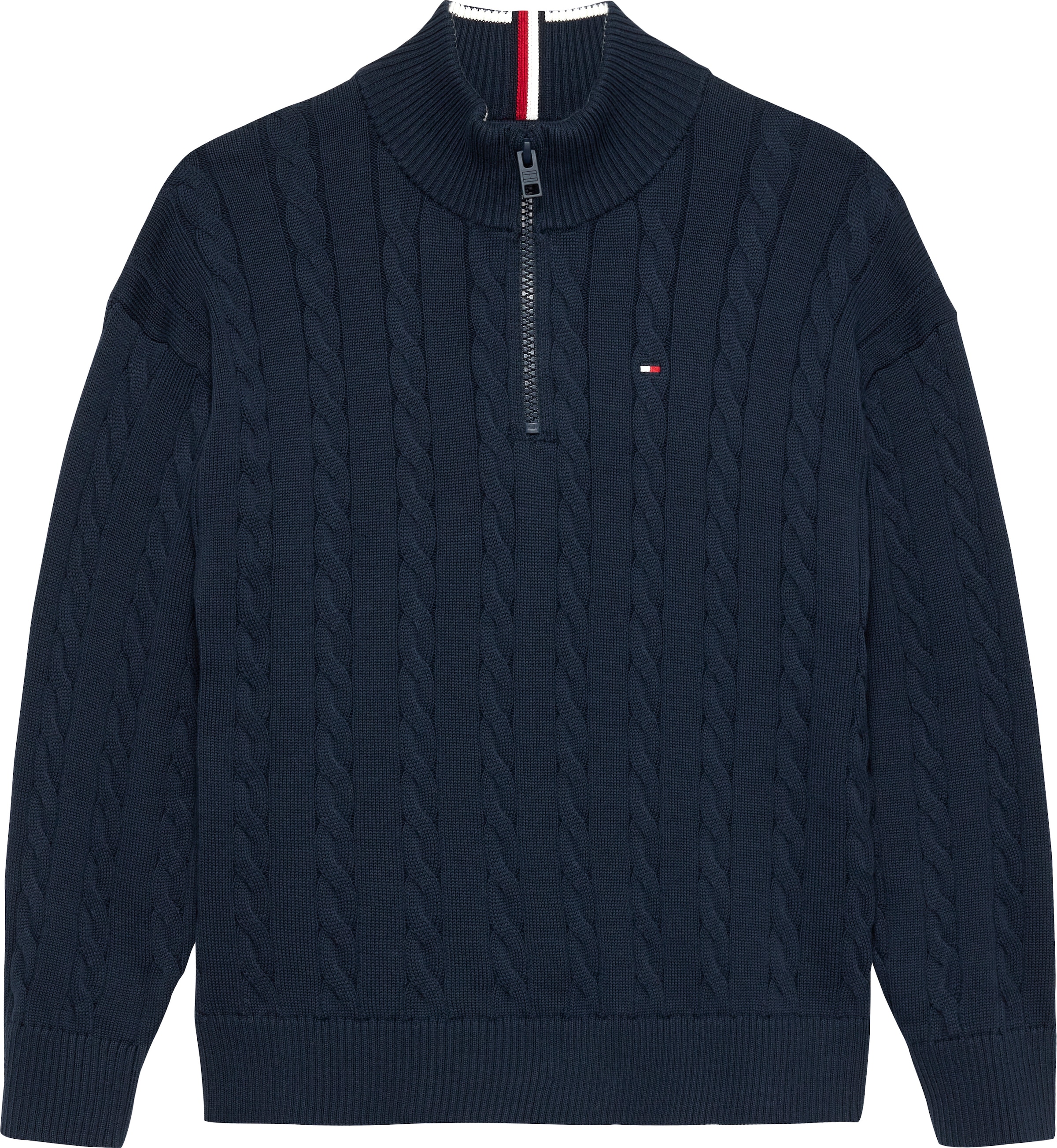 Tommy Hilfiger Strickpullover »COTTON CABLE HALF ZIP SWEATER« Kinder bis 16 Jahre