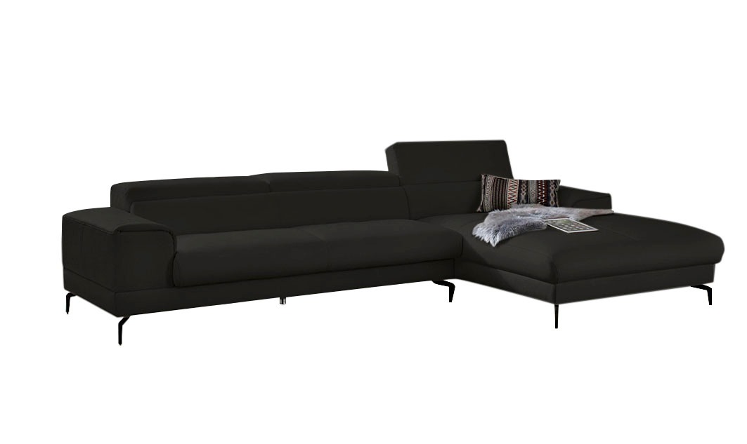 W.SCHILLIG Ecksofa »piedroo, Designsofa mit tollem Sitzkomfort, bequem, L-Form«, Kopfteilverstellung, wahlweise mit Sitztiefenverstellung, Breite 343cm