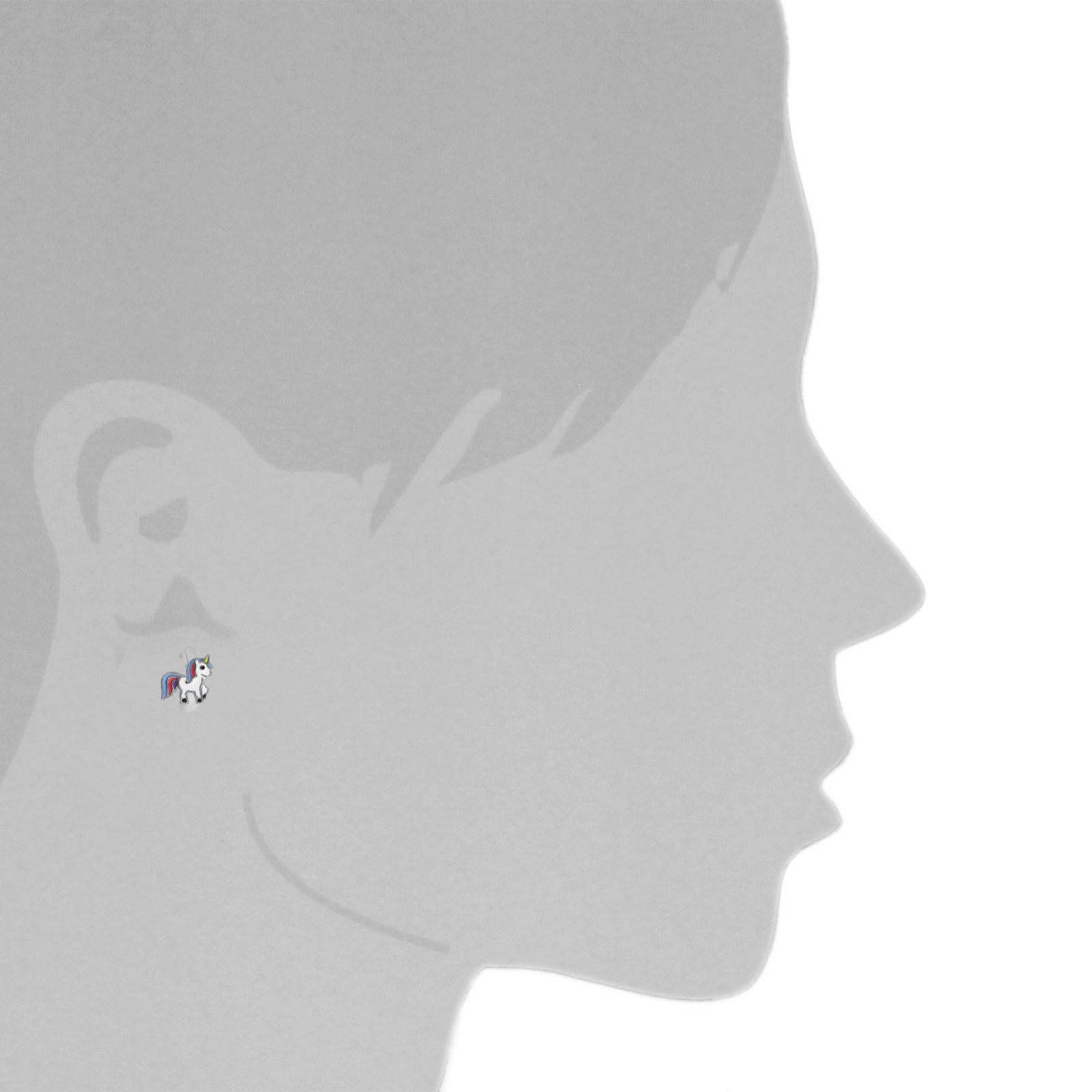OSTSEE-SCHMUCK Klappcreolen »- Einhorn - Silber 925/000 -,«