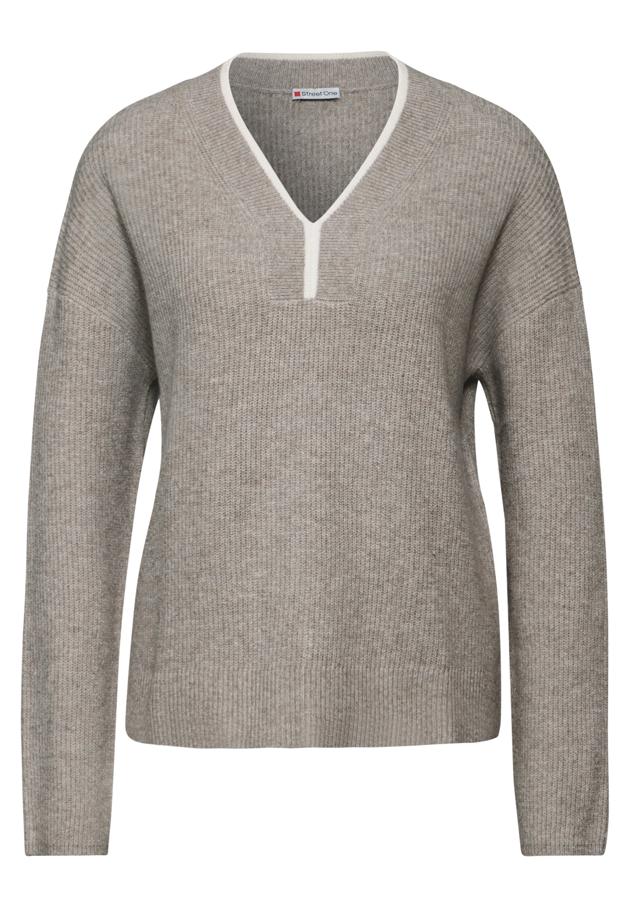 STREET ONE Strickpullover, mit Kontrastdetail