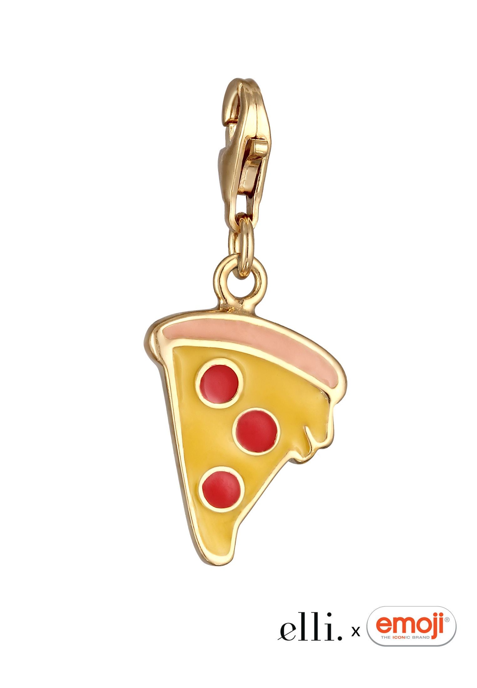 Elli Charm-Einhänger »Charm Emoij Pizza Emaille 925 Sterling Silber«