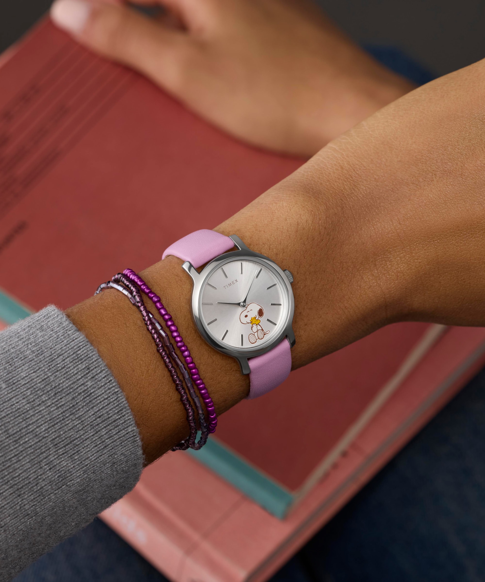 Timex Quarzuhr »TIMEX x PEANUTS TIMEX TRANSCEND« Armbanduhr, Damenuhr, Lederarmband, analog