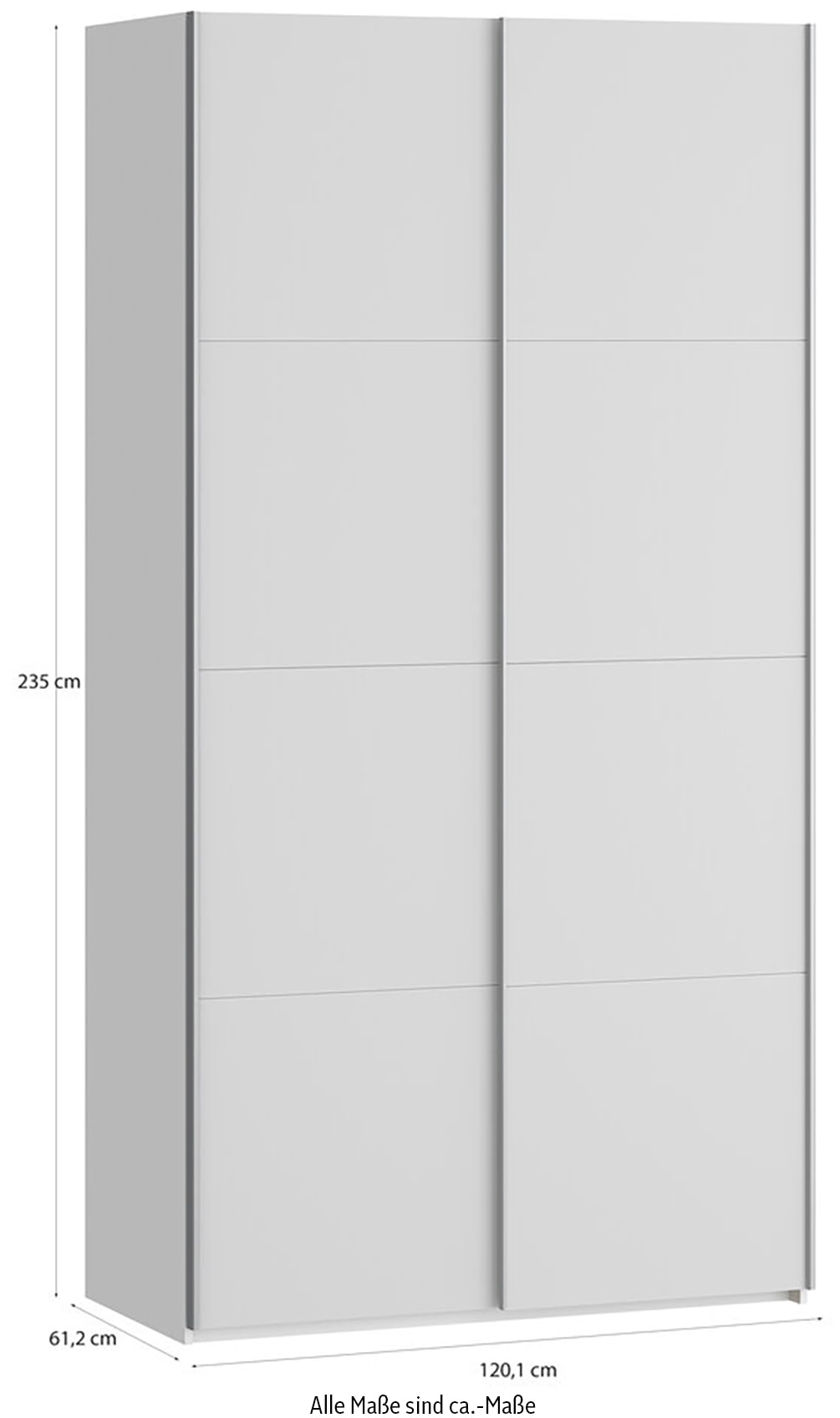 FORTE Schwebetürenschrank »Fittio, Made in Europe, 2 Schiebetüren, modernes Design«, Höhe 2,35 mtr, stehende Montage