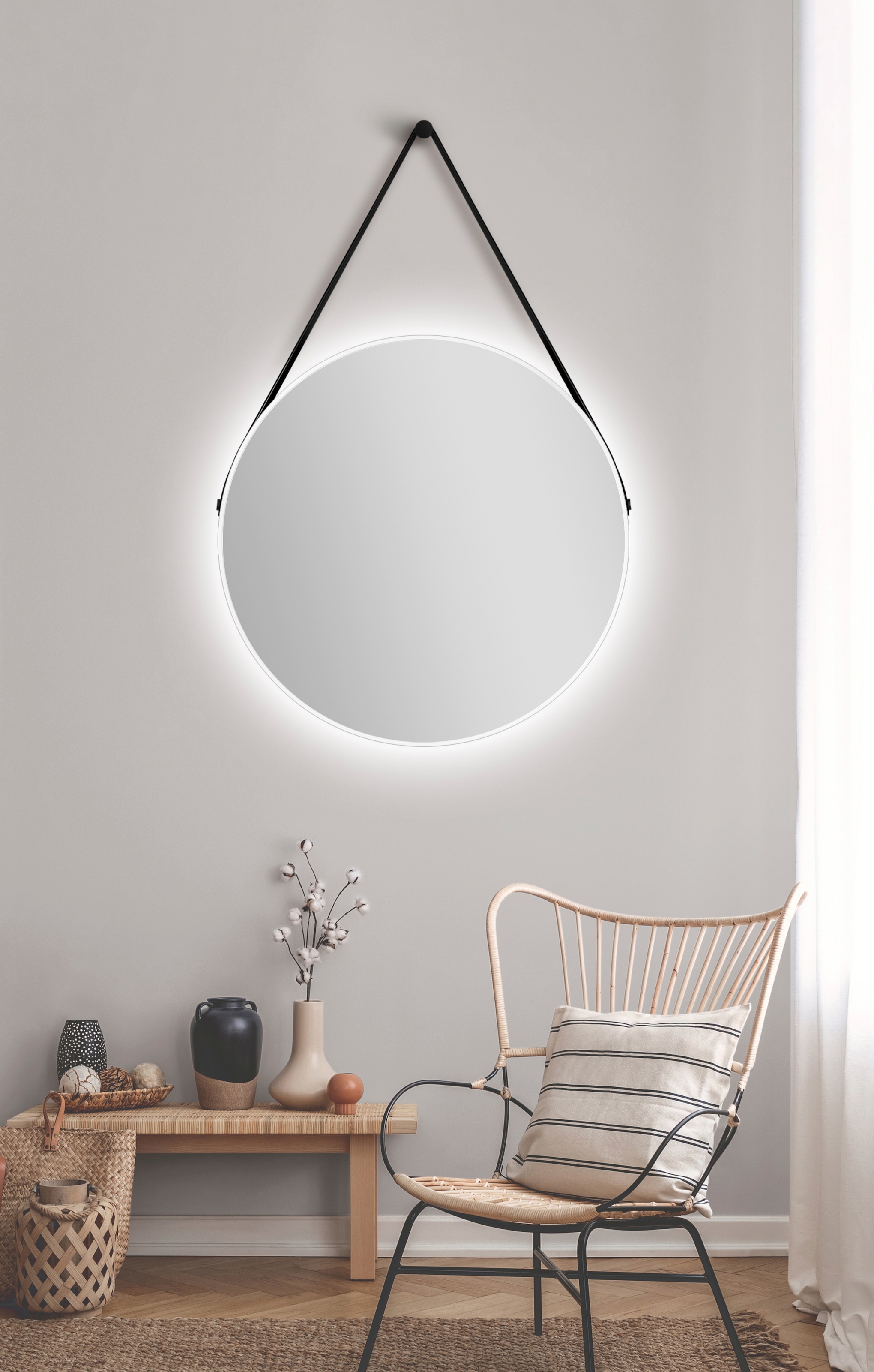 Talos LED-Lichtspiegel, rund, mit indirekter LED Beleuchtung, matt Ø 80 cm  online kaufen | mit 3 Jahren XXL Garantie