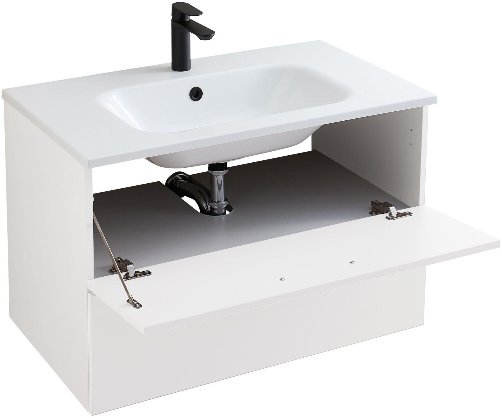 Saphir Badmöbel-Set »Quickset 500, Waschtischunterschrank mit Mineralmarmorwaschtisch« 2 Stk. tlg.