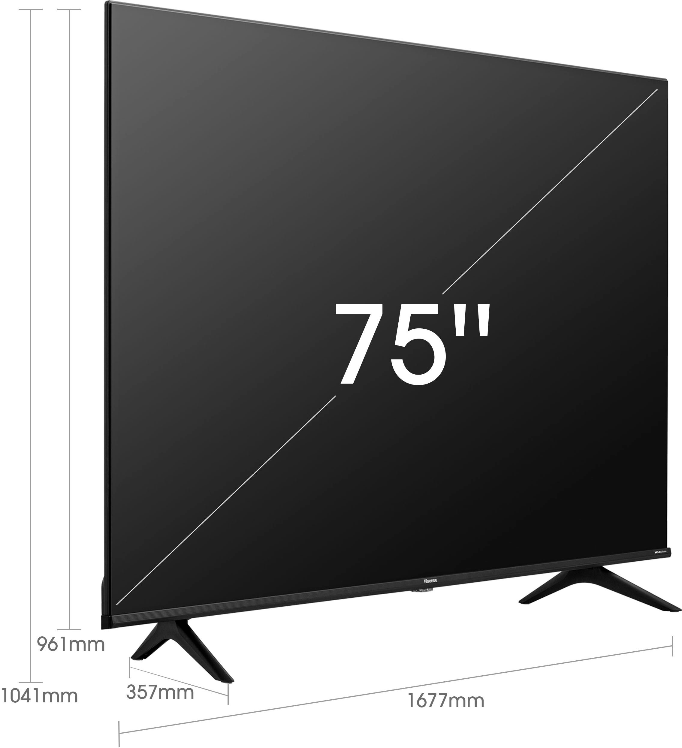 Hisense LED-Fernseher »75A6FG«, 189 cm/75 Zoll, 4K Ultra HD, Smart-TV, Triple Tuner DVB-C/S/ S2/ T/ T2, Smart-TV,Alexa Built-In,DTS Virtual X