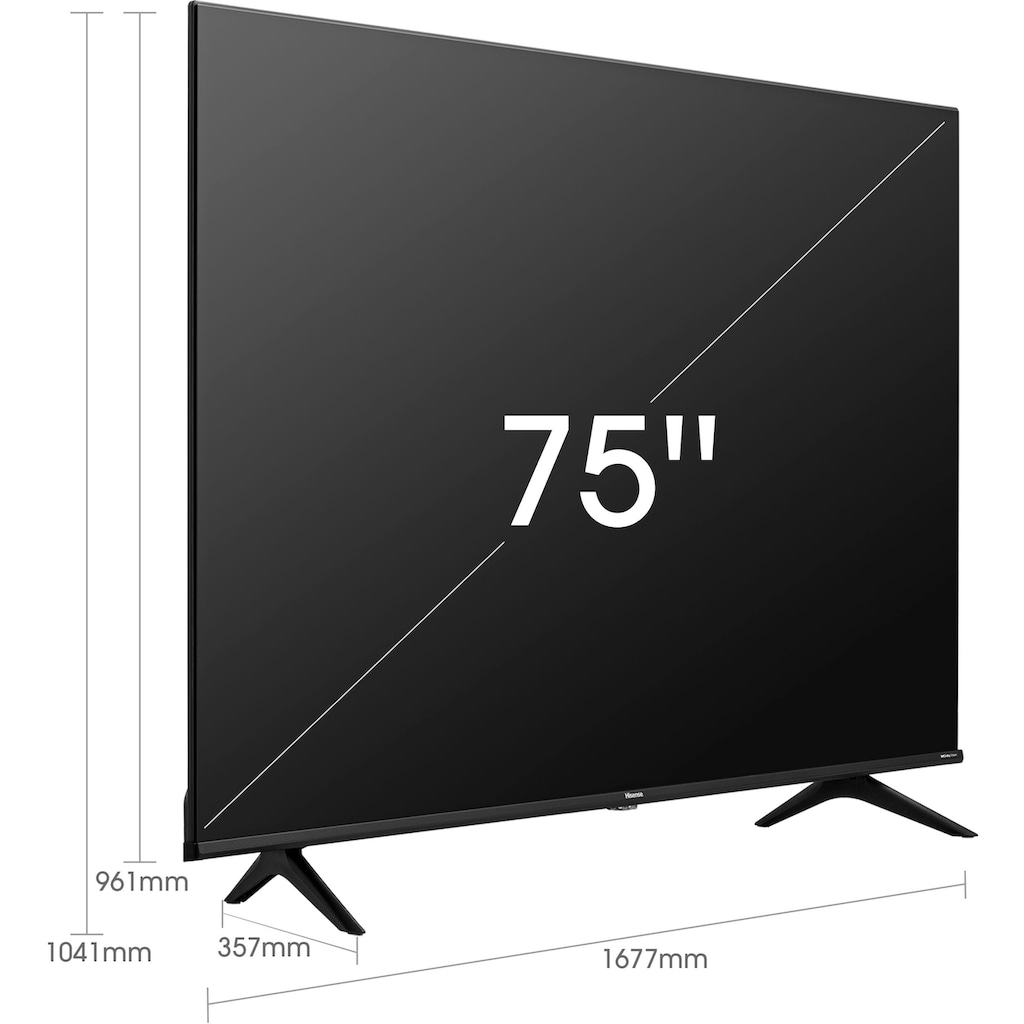 Hisense LED-Fernseher »75A6FG«, 189 cm/75 Zoll, 4K Ultra HD, Smart-TV, Triple Tuner DVB-C/S/ S2/ T/ T2, Smart-TV,Alexa Built-In,DTS Virtual X