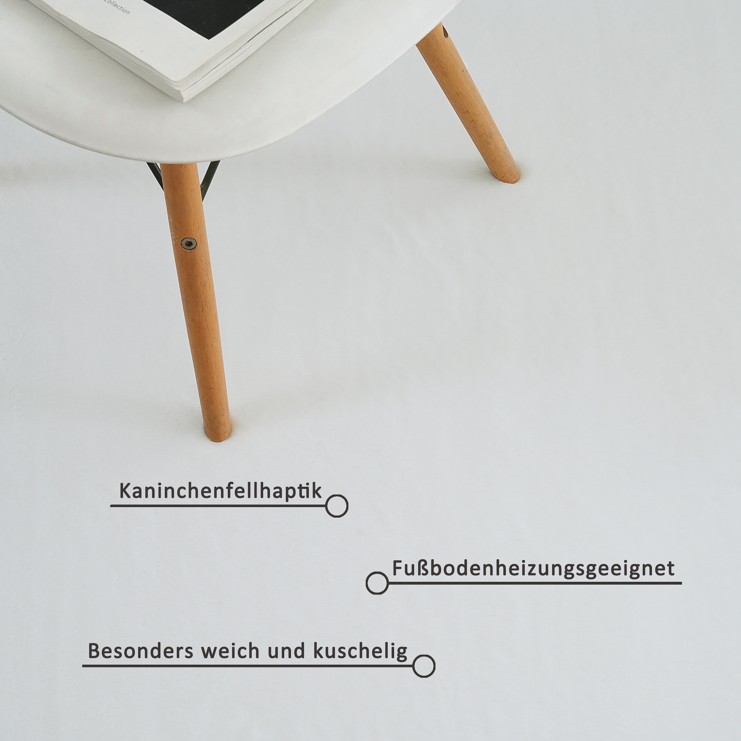 my home Fellteppich »Balu, Kunstfellteppich, Modern, Langflor Teppich«, rechteckig, 20 mm Höhe, Kaninchenfell-Haptik, kuschelig, weich, Wohnzimmer, Schlafzimmer