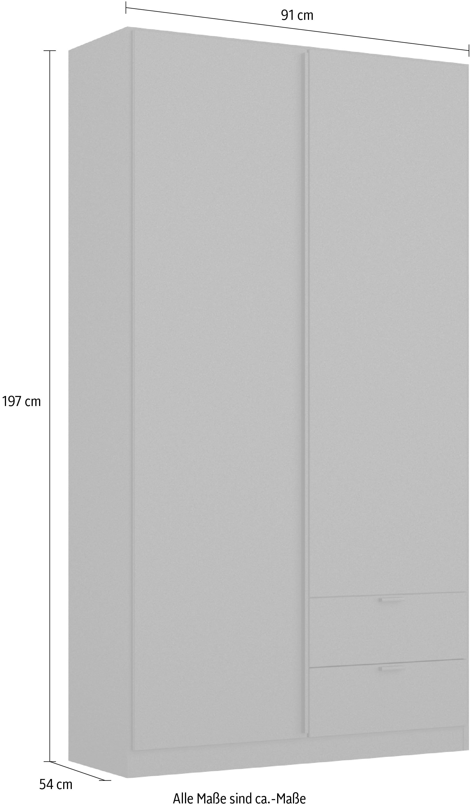 rauch Drehtürenschrank »StyleUp« Typ Monochrome mit eleganten, langen Griffstangen in Schrankfarbe