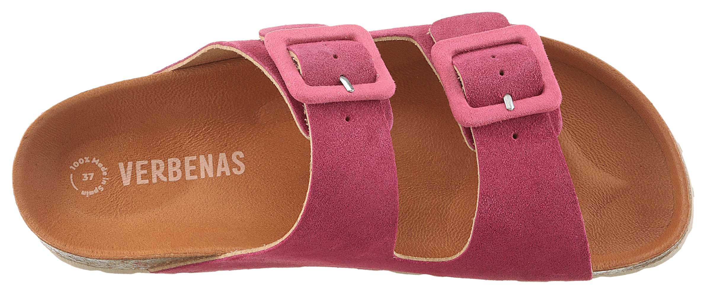 VERBENAS Pantolette »Randell Velour«, Sommerschuh, Schlappen, Hausschuh, Urlaubschuh mit Softfußbett