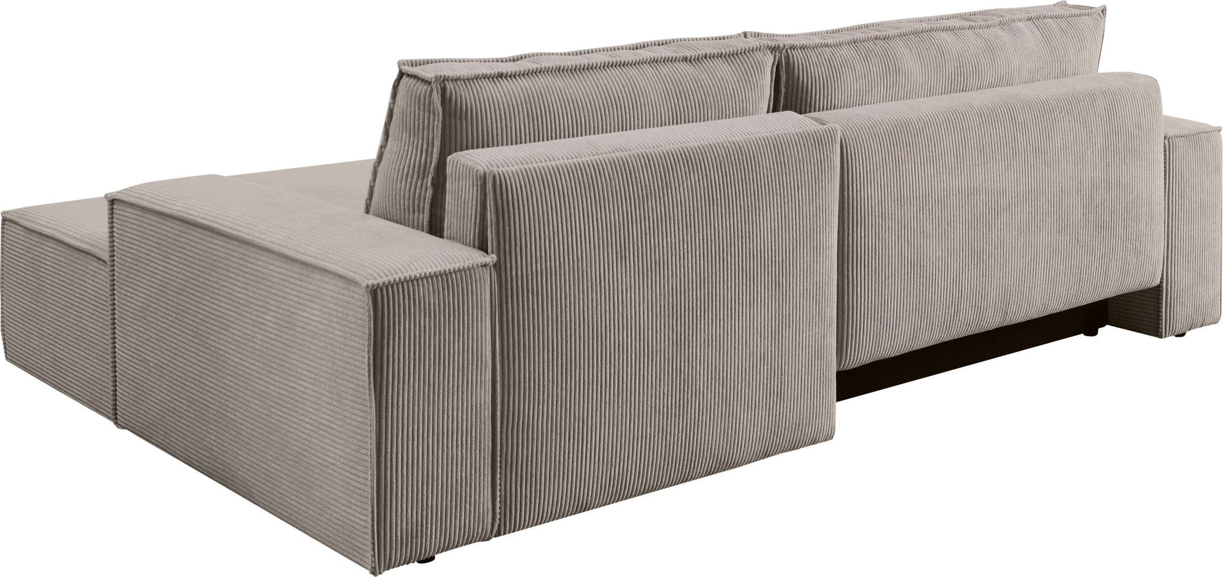 Home affaire Ecksofa »SHERWOOD Schlafsofa 267 cm, L-Form,«, Schlaffunktion mit Bettkasten (210x136 cm), Cord, Vintage, Samtvelours