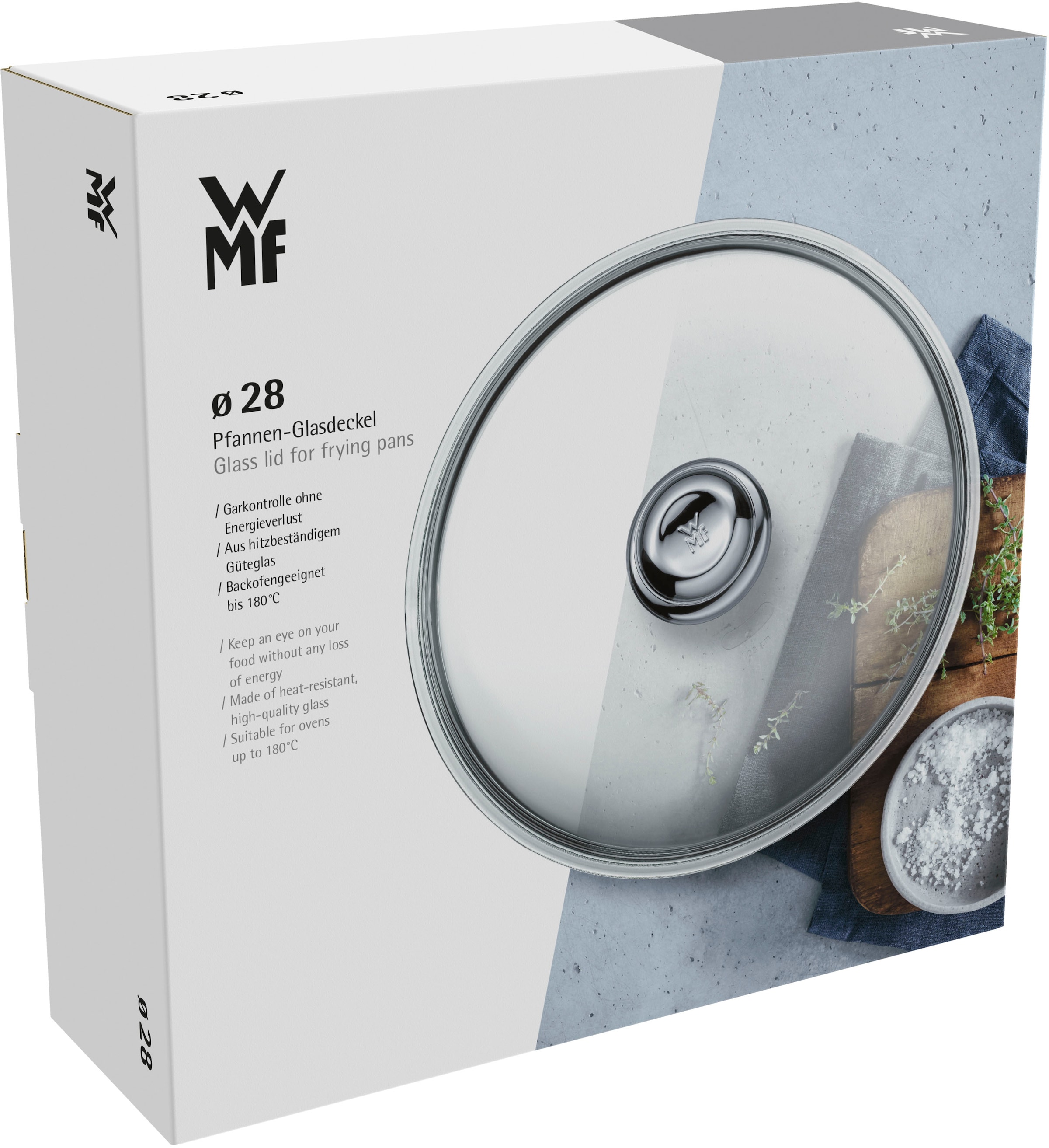WMF Deckel passend für 28 cm Pfannen, Borosilikatglas, robust, stoßsicher