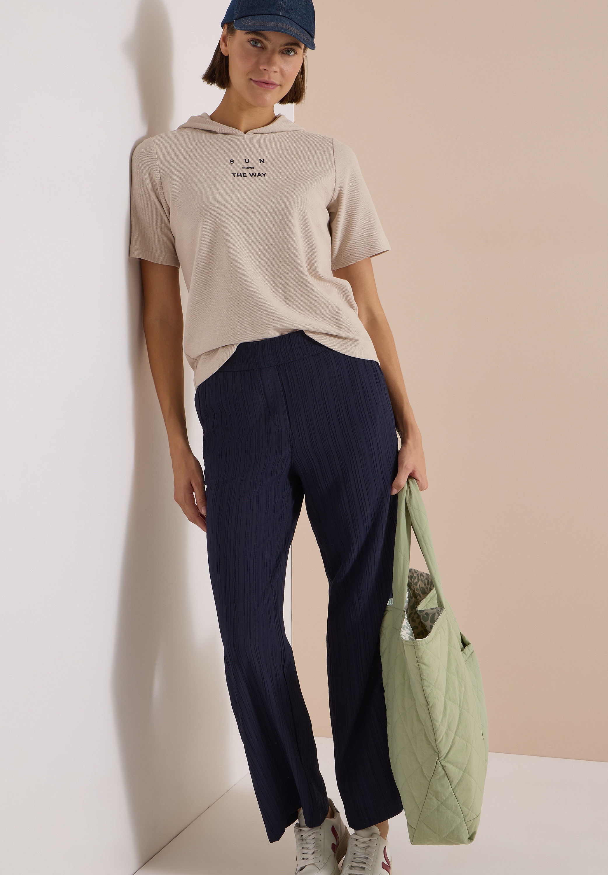 Cecil Stoffhose »Style Neele«  Sommerhose im Loose Fit mit Struktur-Streifen