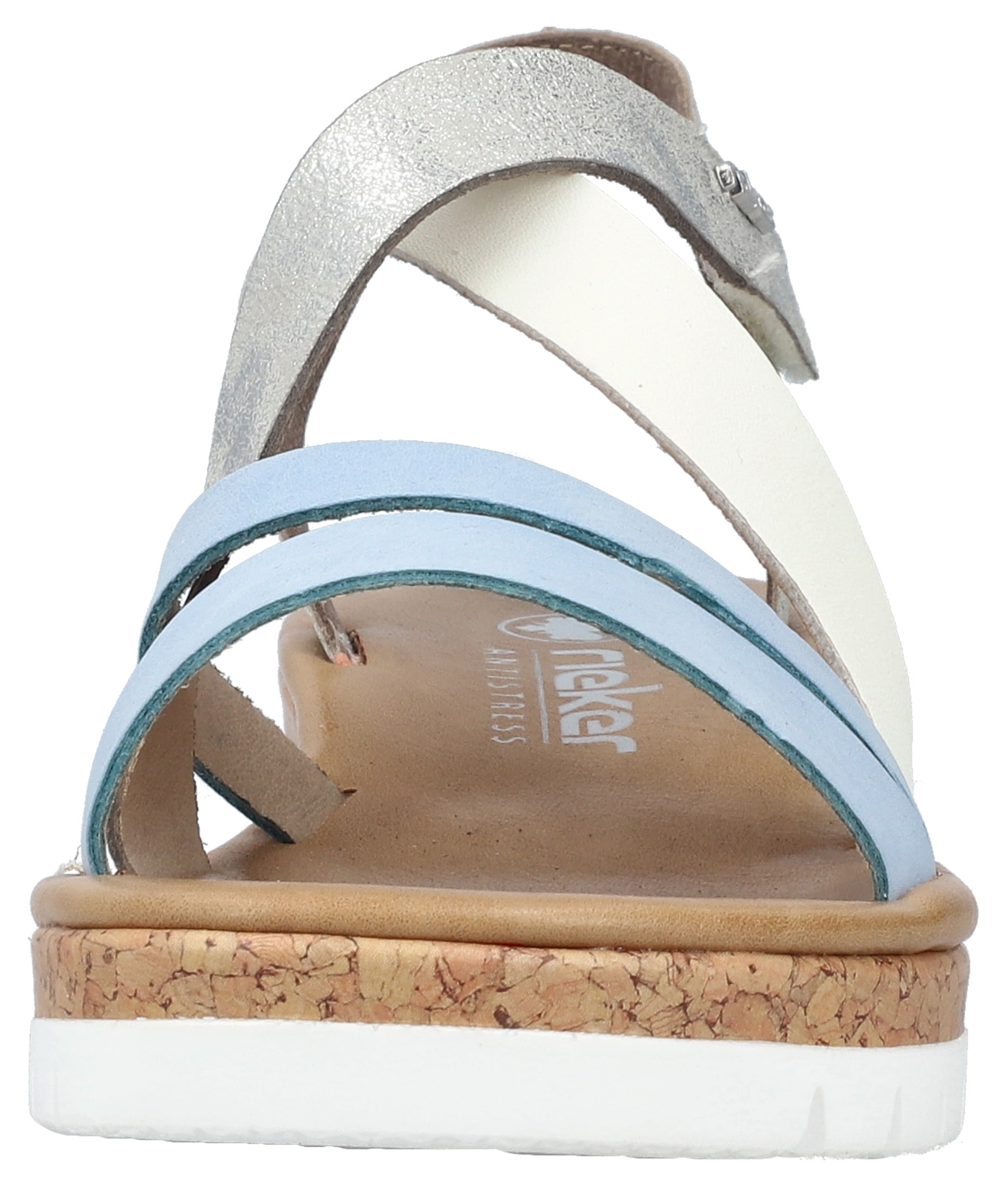 Rieker Keilsandalette, Plateau, Sommerschuh, Riemchensandale mit Metallic, G-Weite