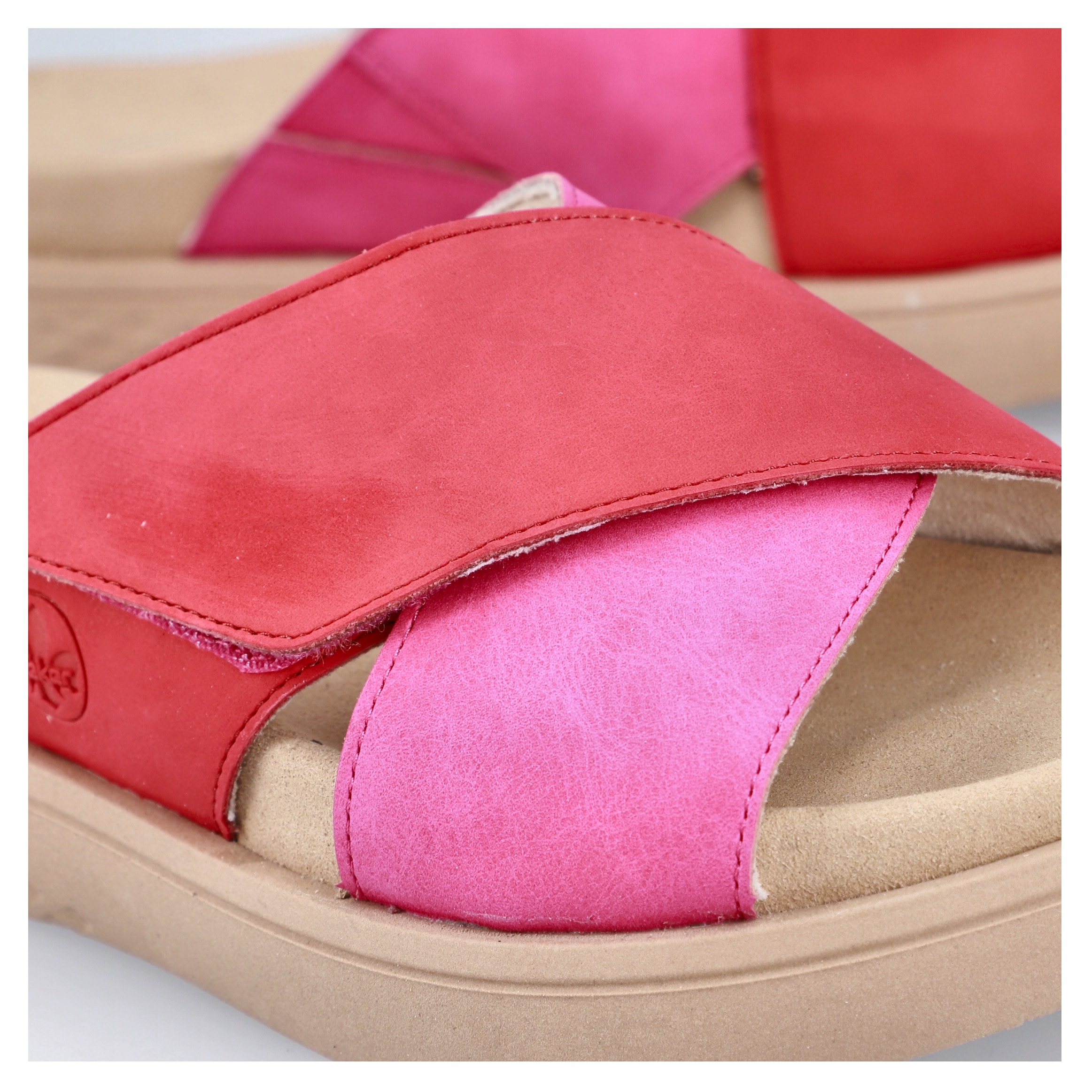 Rieker Pantolette, Sommerschuh, Strandschuh, Hausschuh, Schlappen mit bequemem Fußbett