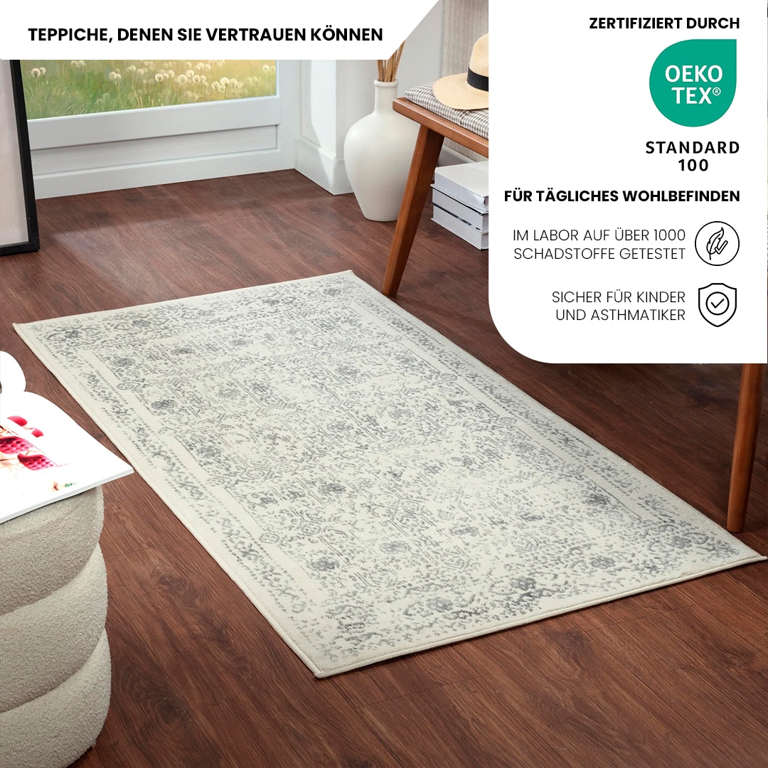 Livabliss Teppich »OTTAWA«, rechteckig, 9 mm Höhe, Vintage Orientteppich, Kurzflor Boho Wohnzimmerteppich, Läufer