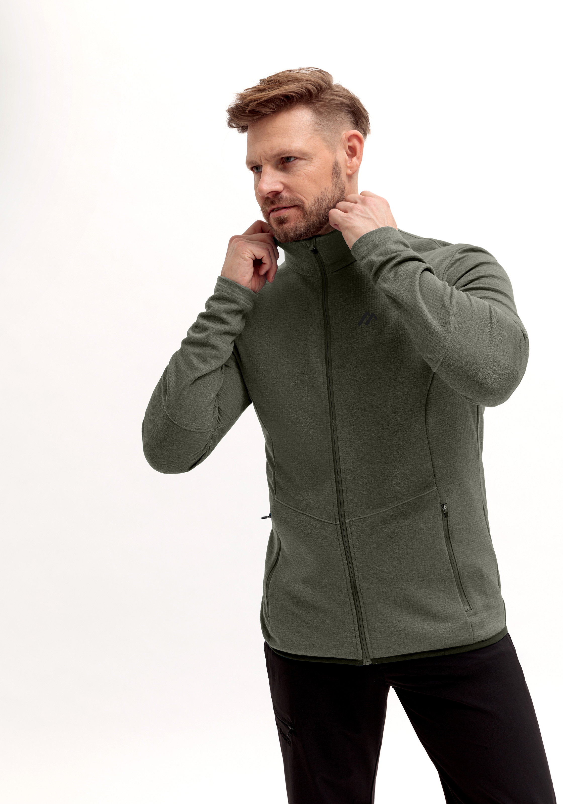 Maier Sports Fleecejacke »Sinaia M«, Herren Midlayer, atmungsaktiv und schnelltrocknend, Slim Fit