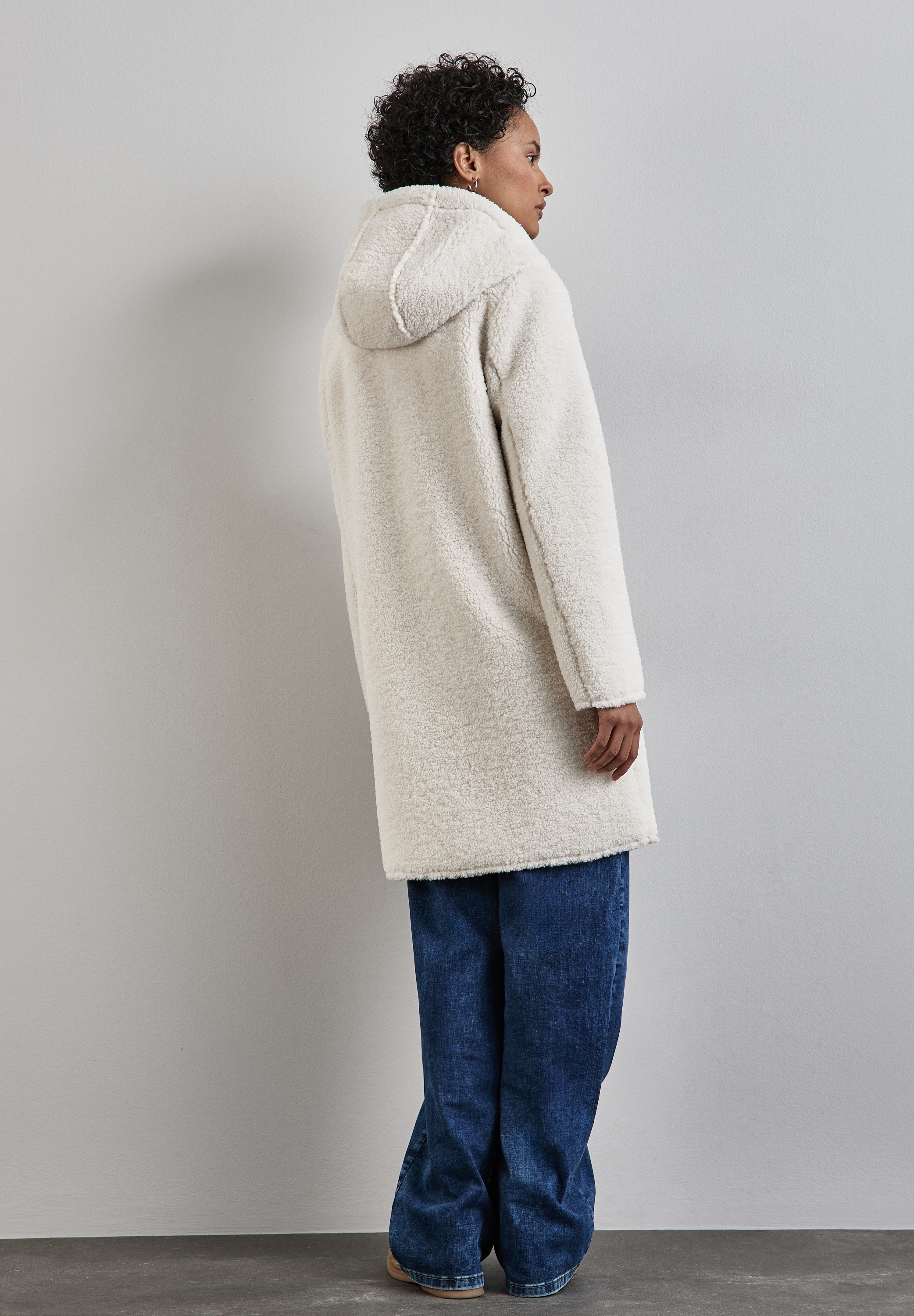 STREET ONE Langjacke, mit Kapuze, mit Teddyfell und Kapuze