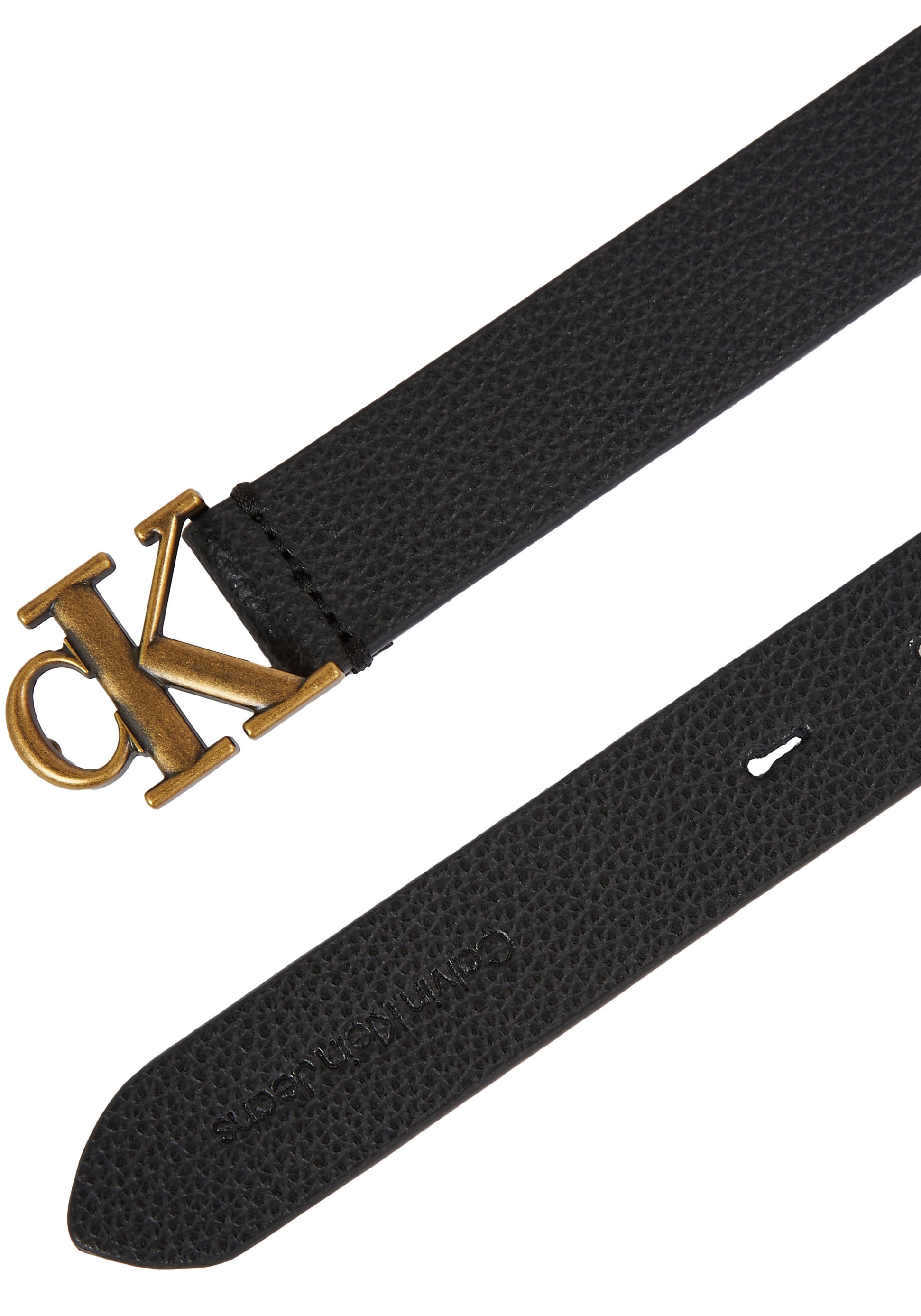 Kostengünstig Calvin Klein Jeans Ledergürtel, mit online CK-Monogrammschnalle bei UNIVERSAL