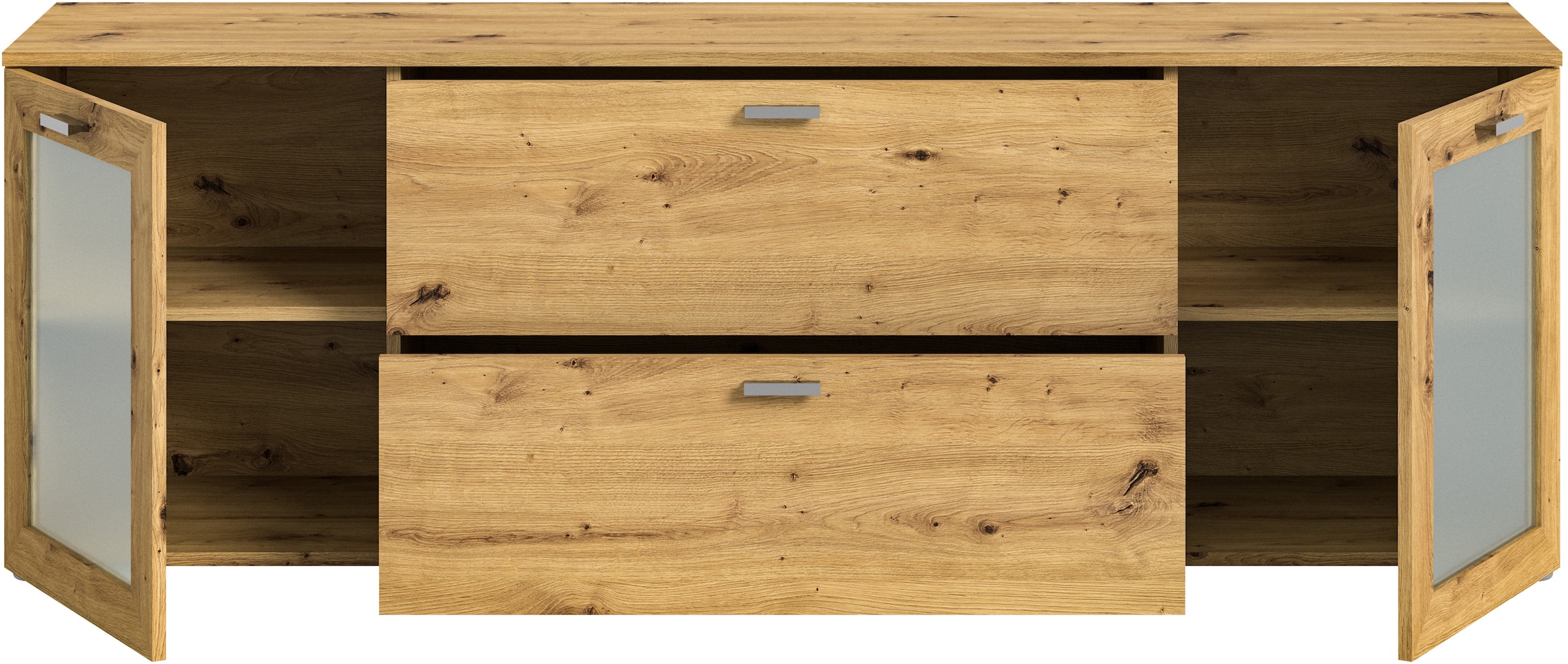 INOSIGN Lowboard »Onex, Breite 180 cm, mit Glastüren, vielseitig einsetzbar«, in verschiedenen Farben, TV-Schrank, Kommode, TV-Möbel