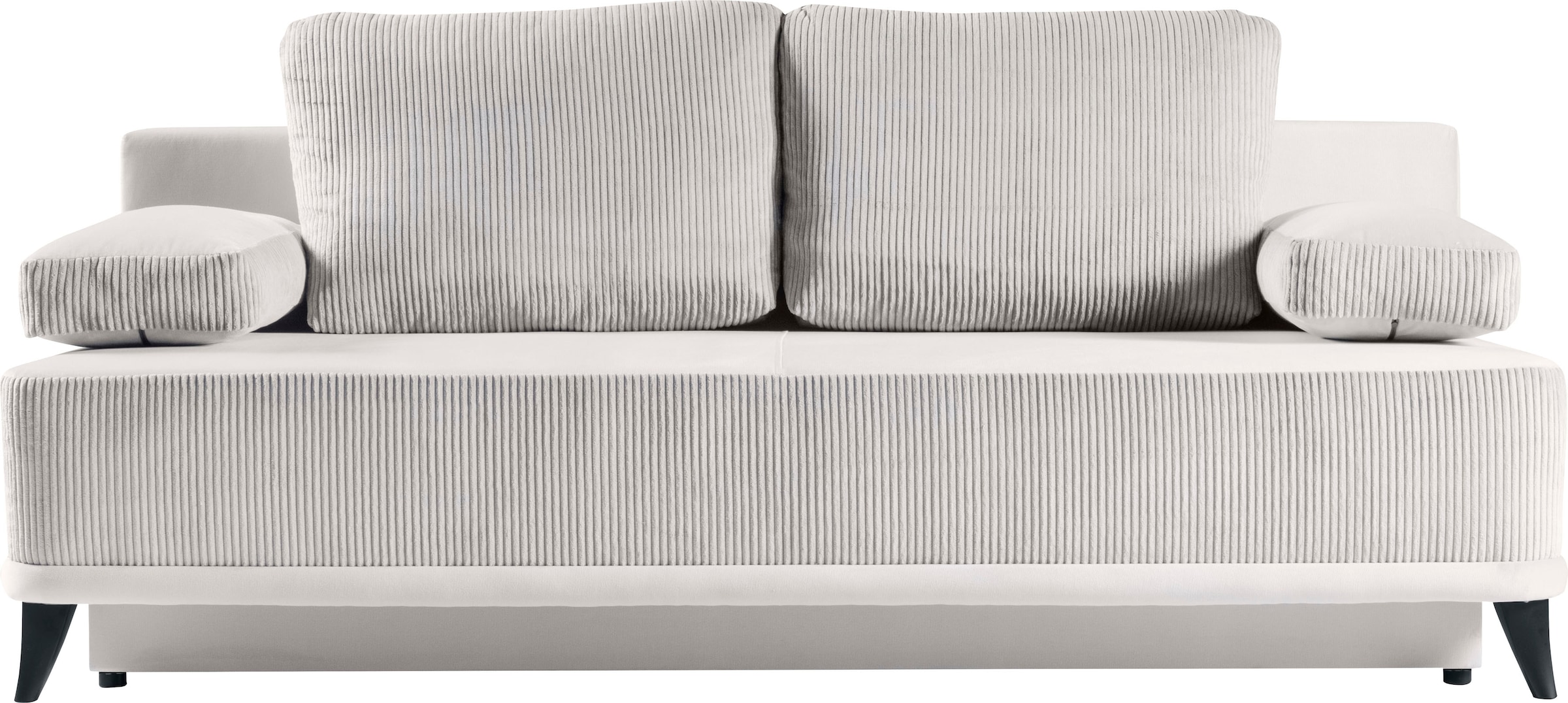 WERK2 Schlafsofa »Rosso Breite 204, Liegefläche 140/200cm. aktueller Cord Materialmix«, 2-Sitzer Sofa und Schlafcouch mit Federkern & Bettkasten