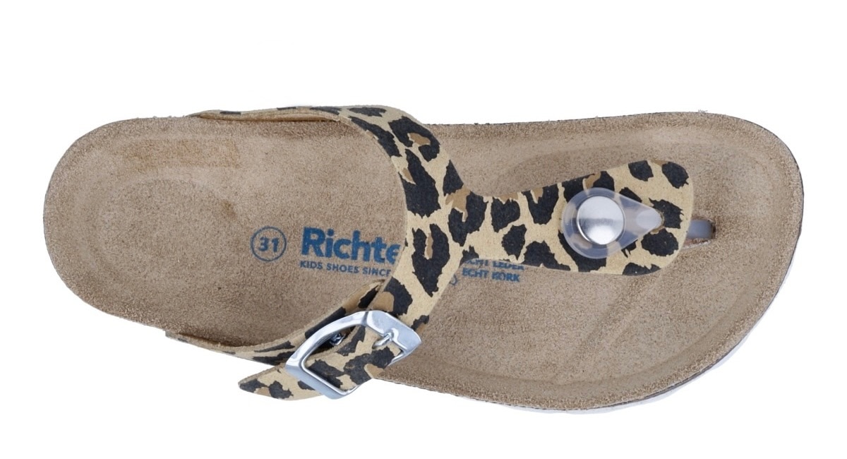 Richter Zehentrenner »Bio«  Sandale im Animal-Look, Größenschablone zum Download, mit WMS