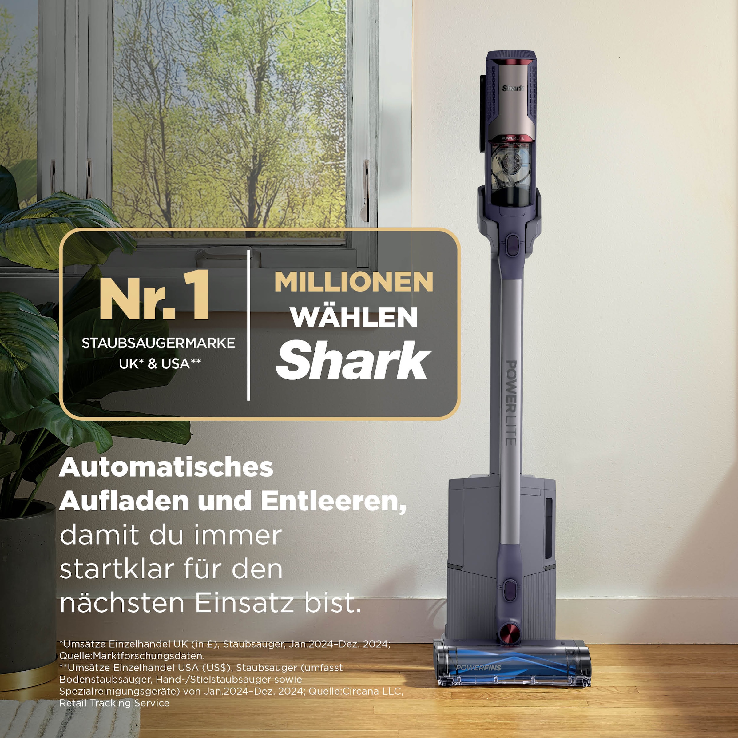 Shark Akku-Hand-und Stielstaubsauger »Shark PowerLite Clean & Empty, Akku-Staubsauger für Tierhaare«