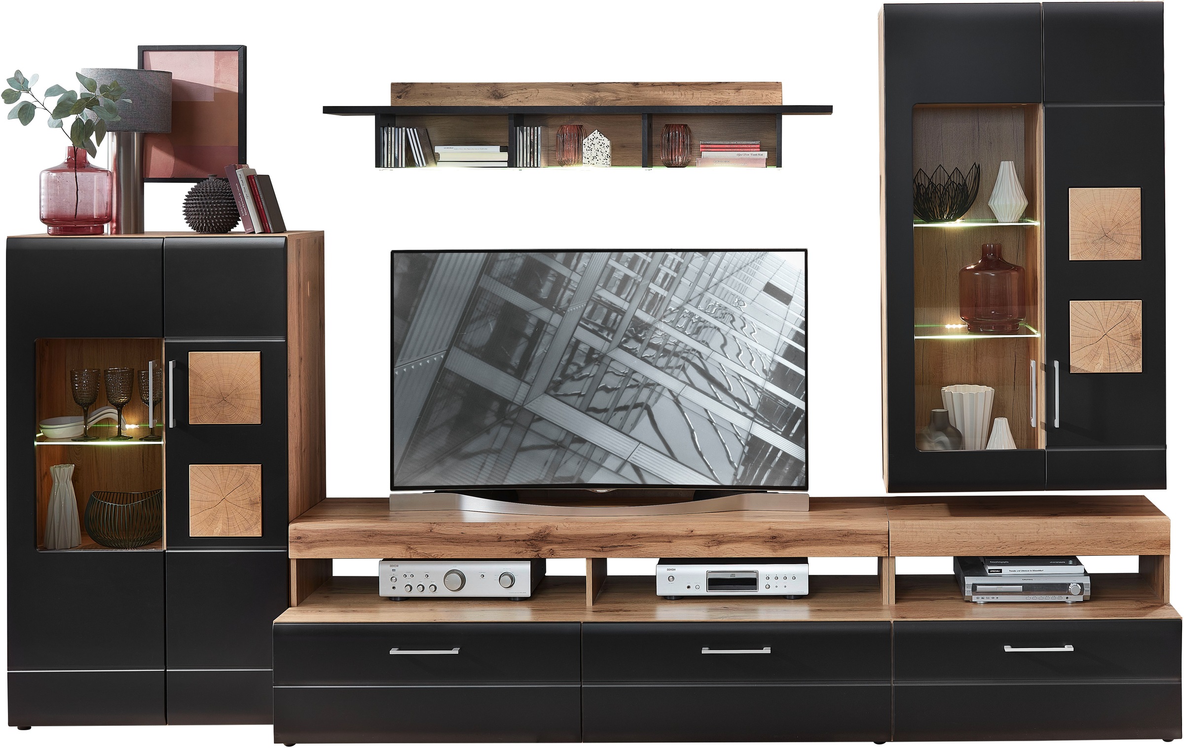 Innostyle Wohnwand »Sonate«, (Komplett-Set, 5 St.), inkl. LED-Beleuchtung