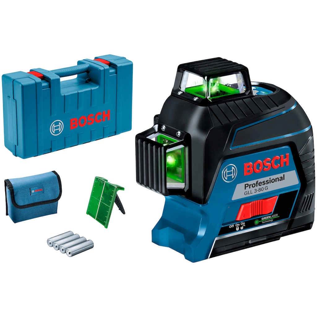 Bosch Professional Linienlaser »GLL 3-80 G Professional«, (Packung), Messbereich: 30m