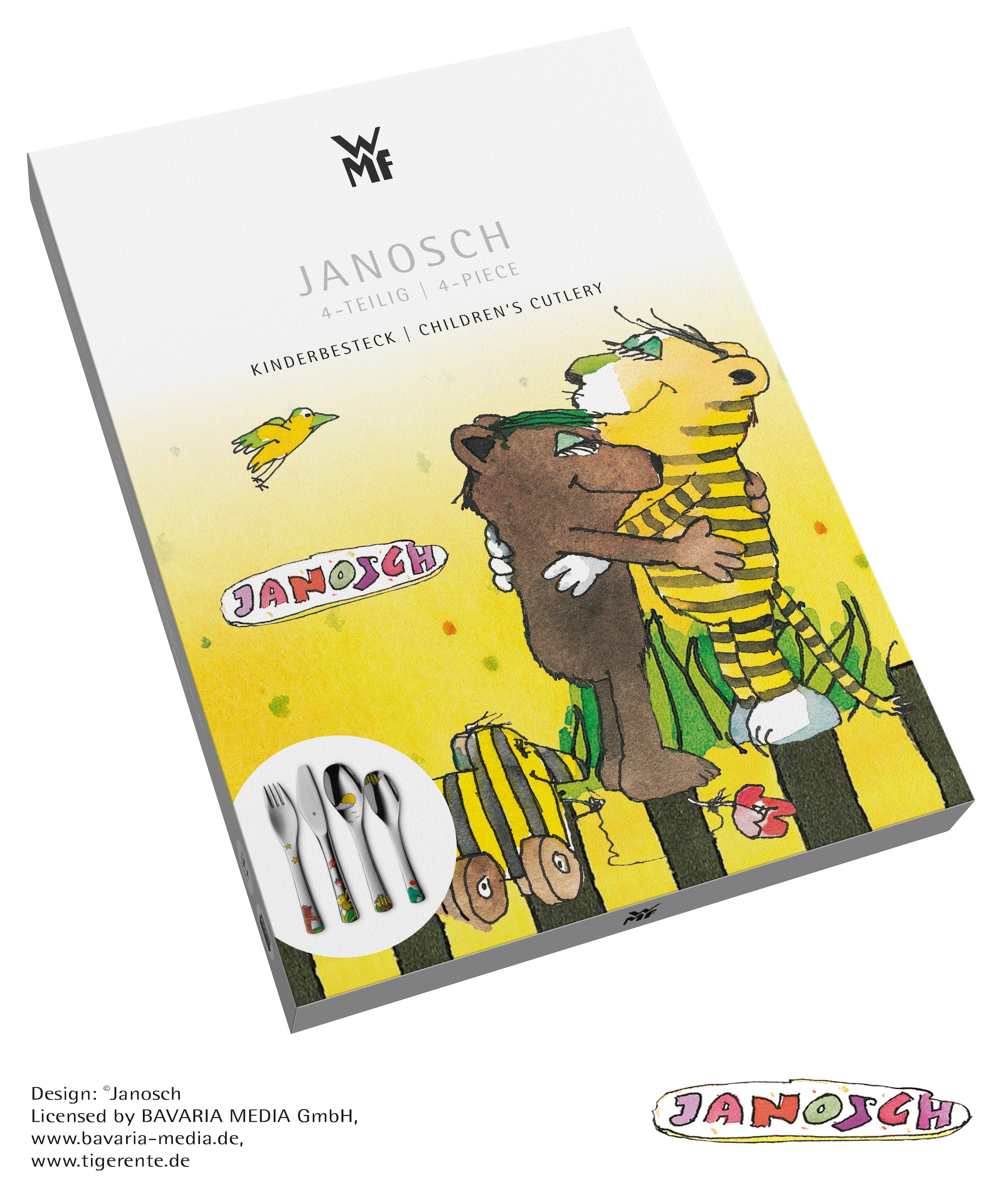 WMF Kinderbesteck »Janosch«, (Set, 4 tlg.), ab 3 Jahren, hygienisch, säurefest