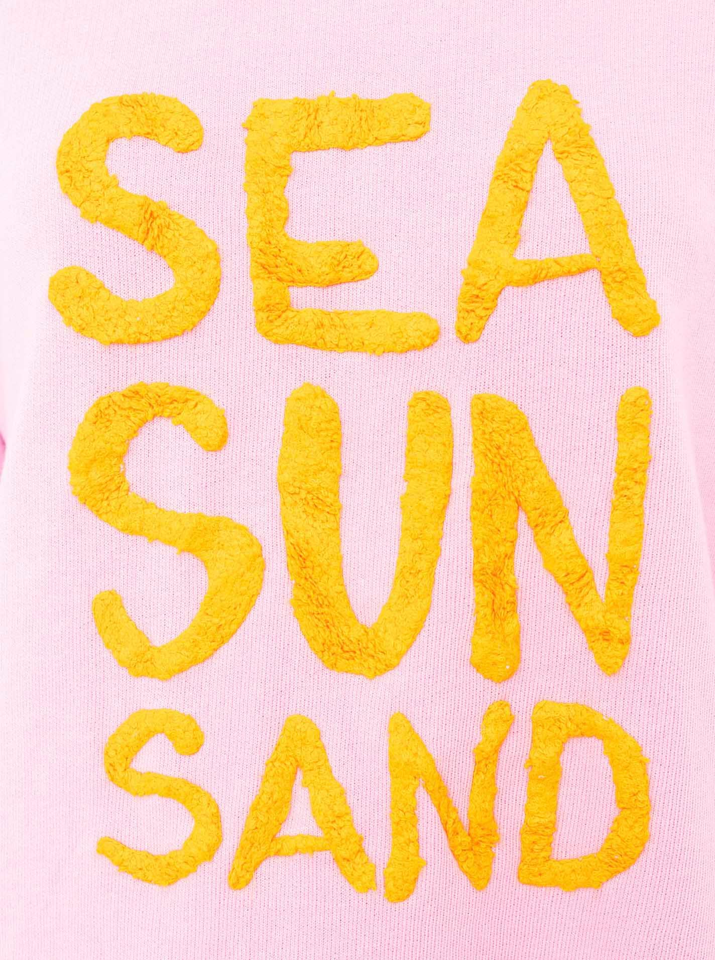 Zwillingsherz Sweater »"Sea Sand Sun"«, Mit großer Flock-Aufschrift in auffälliger Farbe