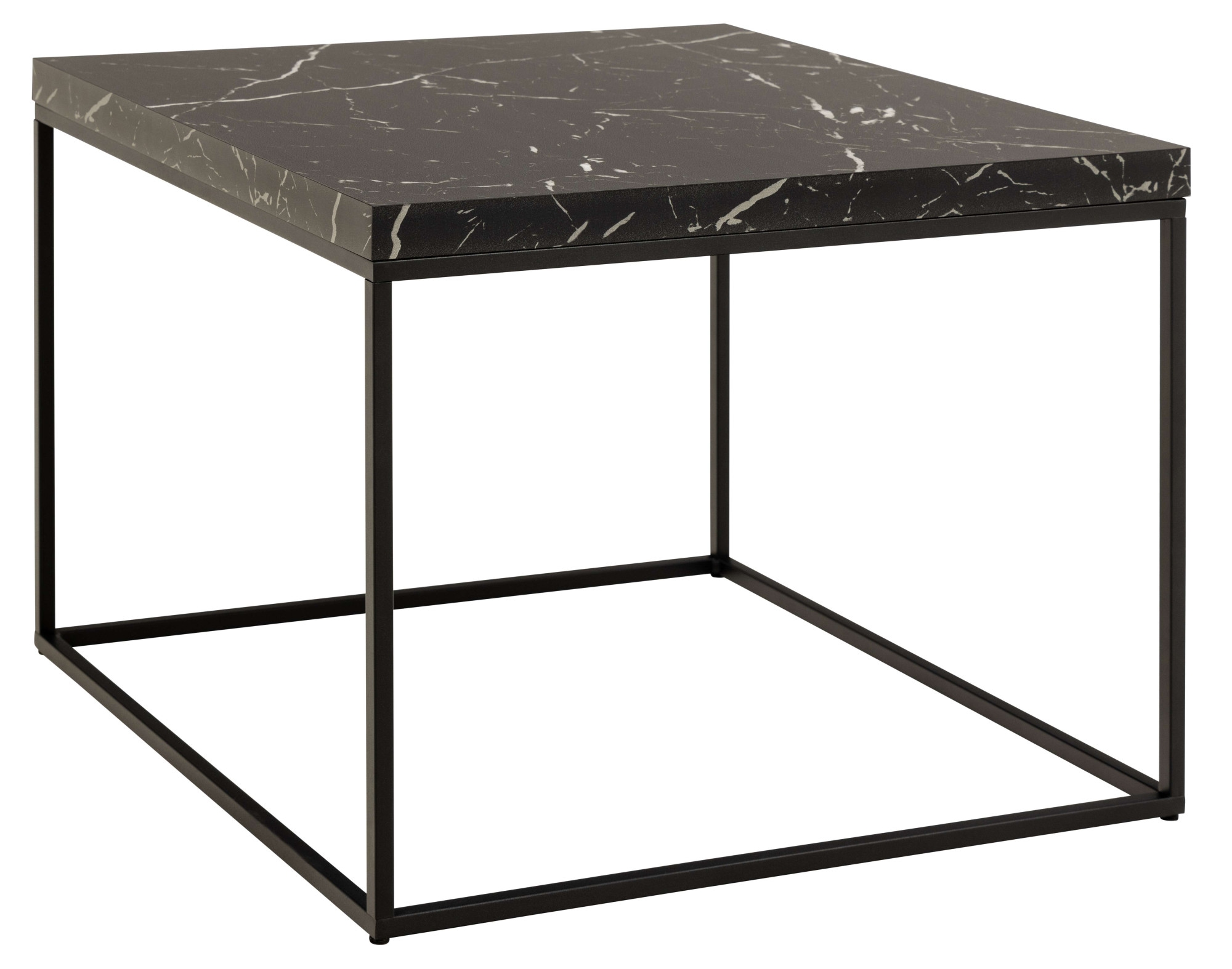 ACTONA GROUP Couchtisch »Barossa Wohnzimmertisch, Beistelltisch, Quadratisch, Sofatisch,«, Steinoptik, schwarze Stahlbeine, in mehreren Varianten, B: 60 cm