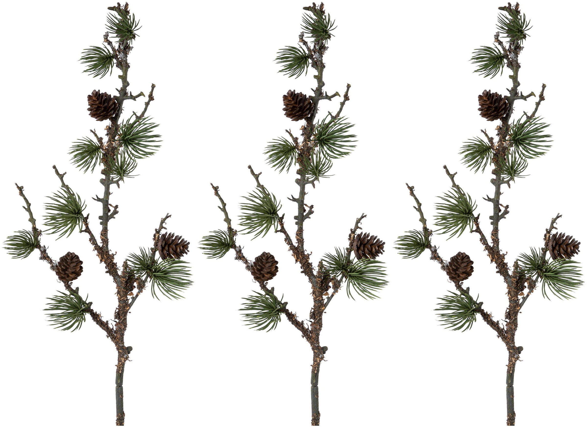 und »Weihnachtsdeko«, Winterliche Creativ bestellen mit Kunstpflanze Zweig 3er-set Flechten, green Zapfen bequem