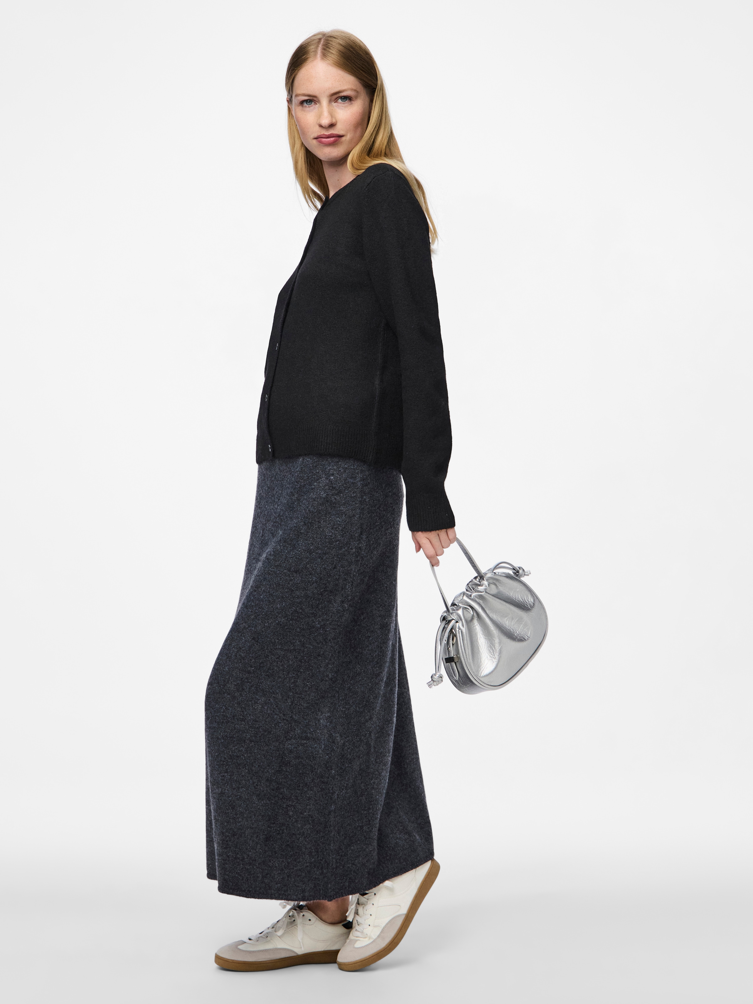 pieces Strickjacke »PCMALOU LS KNIT CARDIGAN NOOS BC« Materialmix, slim fit