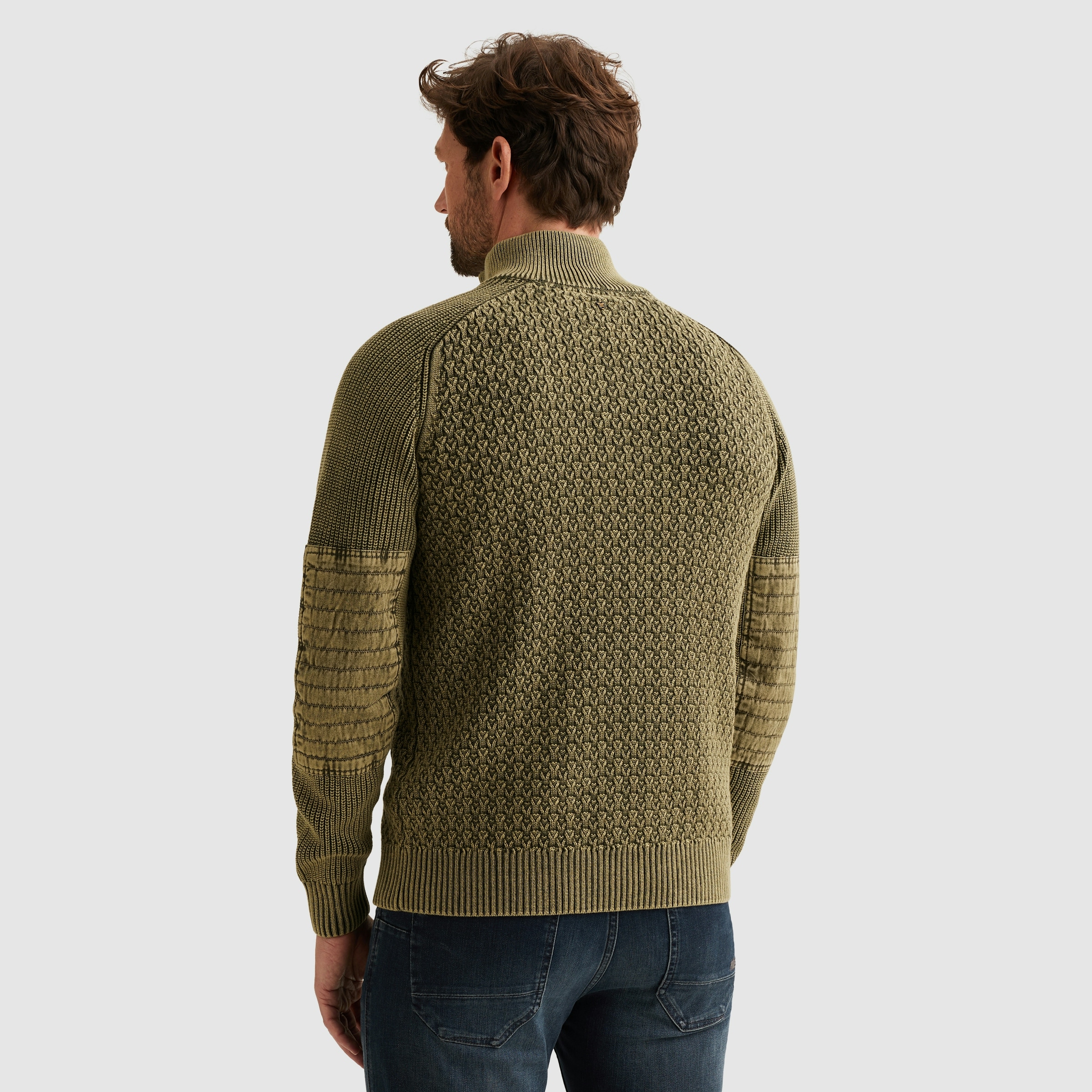 PME LEGEND Strickpullover mit kurzer Knopfleiste