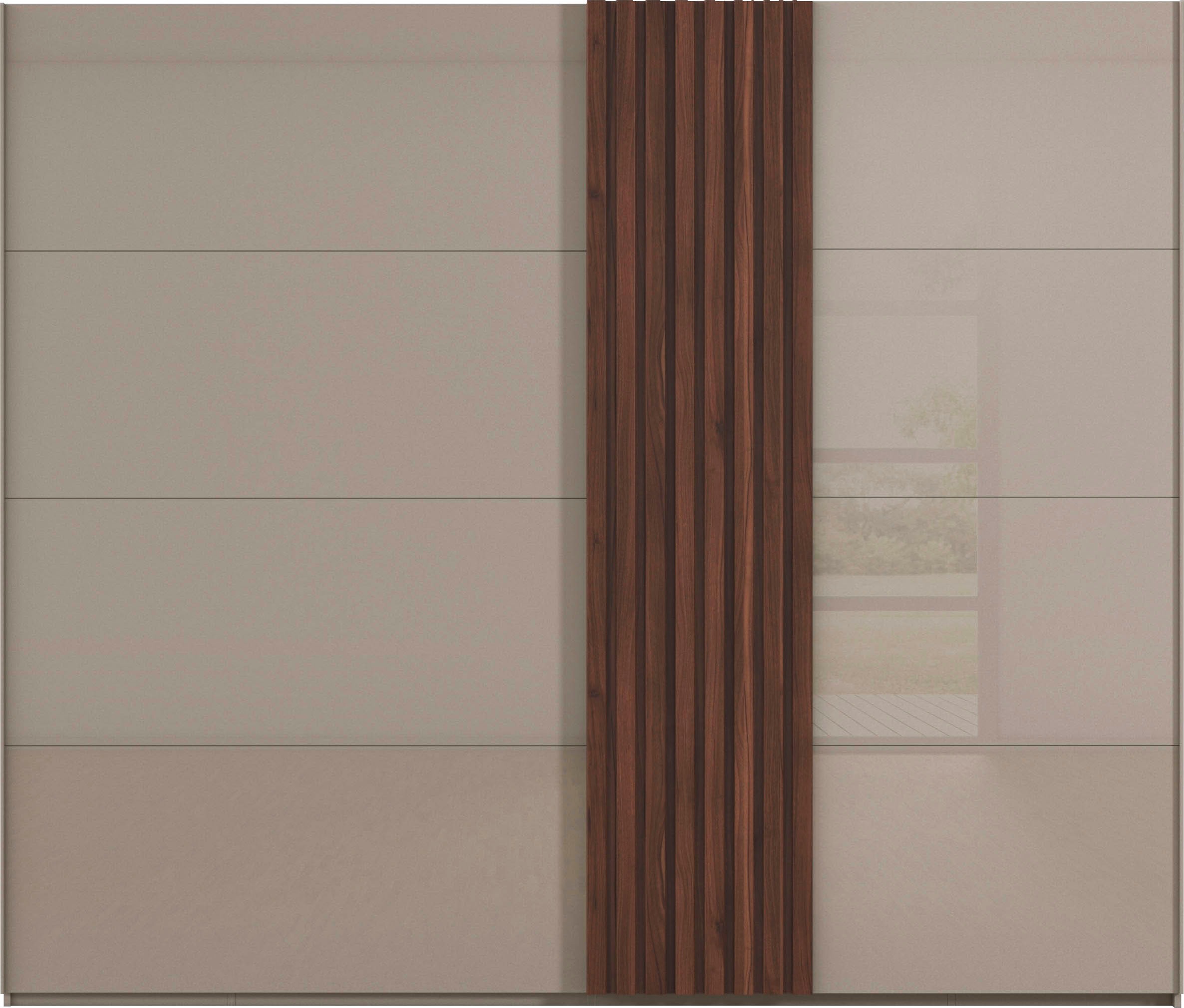 rauch Schwebetürenschrank »Kleiderschrank Schrank Garderobe Wäscheschrank TEGIO«, mit hochwertigen Holzdekoraufleistung und Glasfront MADE IN GERMANY