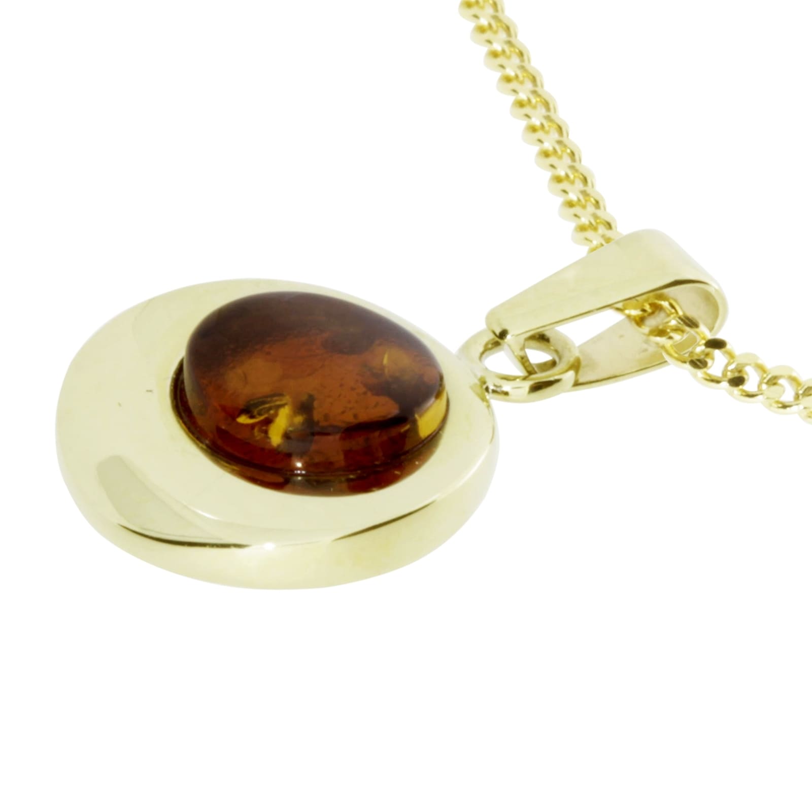 OSTSEE-SCHMUCK Kette mit Anhänger »- Alina 12 mm - Silber 925/000, vergoldet - Bernstein«