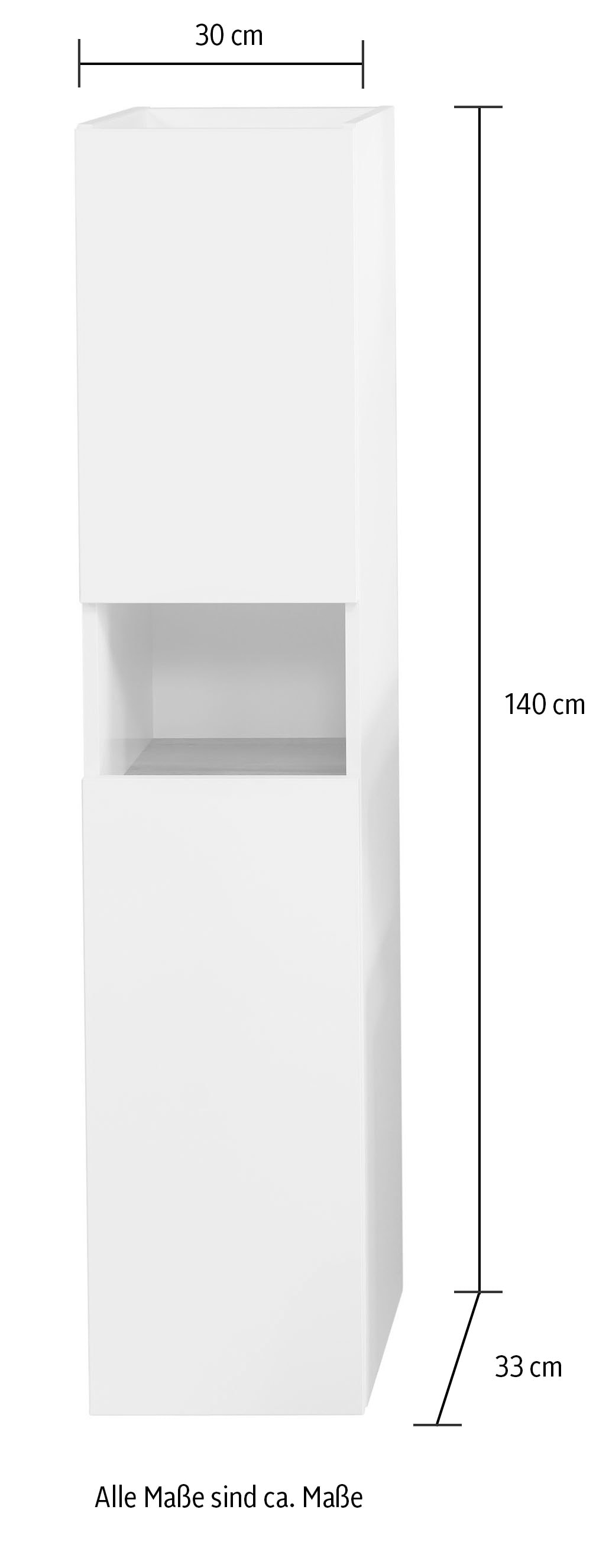 Saphir Badmöbel-Set »Quickset 947 3-teilig, Waschbeckenunterschrank mit Spiegel«, (3 St.), Unterschrank, 4 Türen, 2 Einlegeböden, inkl. Türdämpfer, Weiß Glanz
