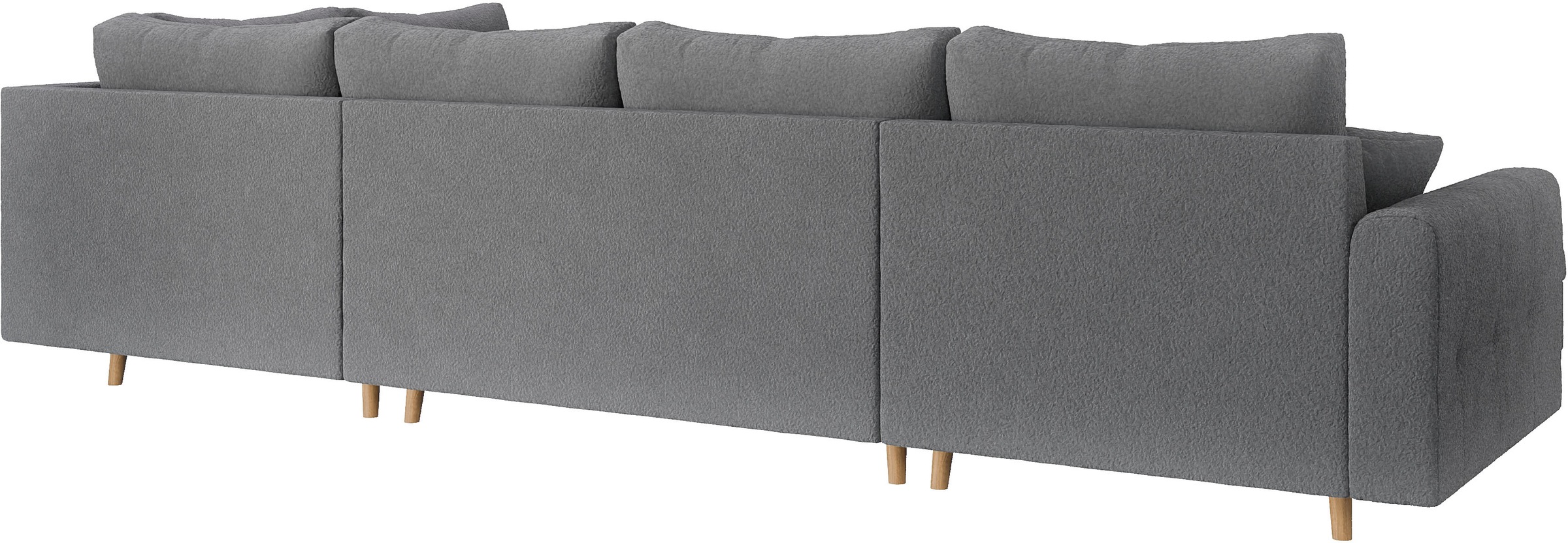 Home affaire Wohnlandschaft »CHARRE U-Form mit Ottomane, Maße B/T/H: 310/161/81 cm«, feine Steppung, lose Rücken- und Zierkissen, auch in Cord und Bouclé