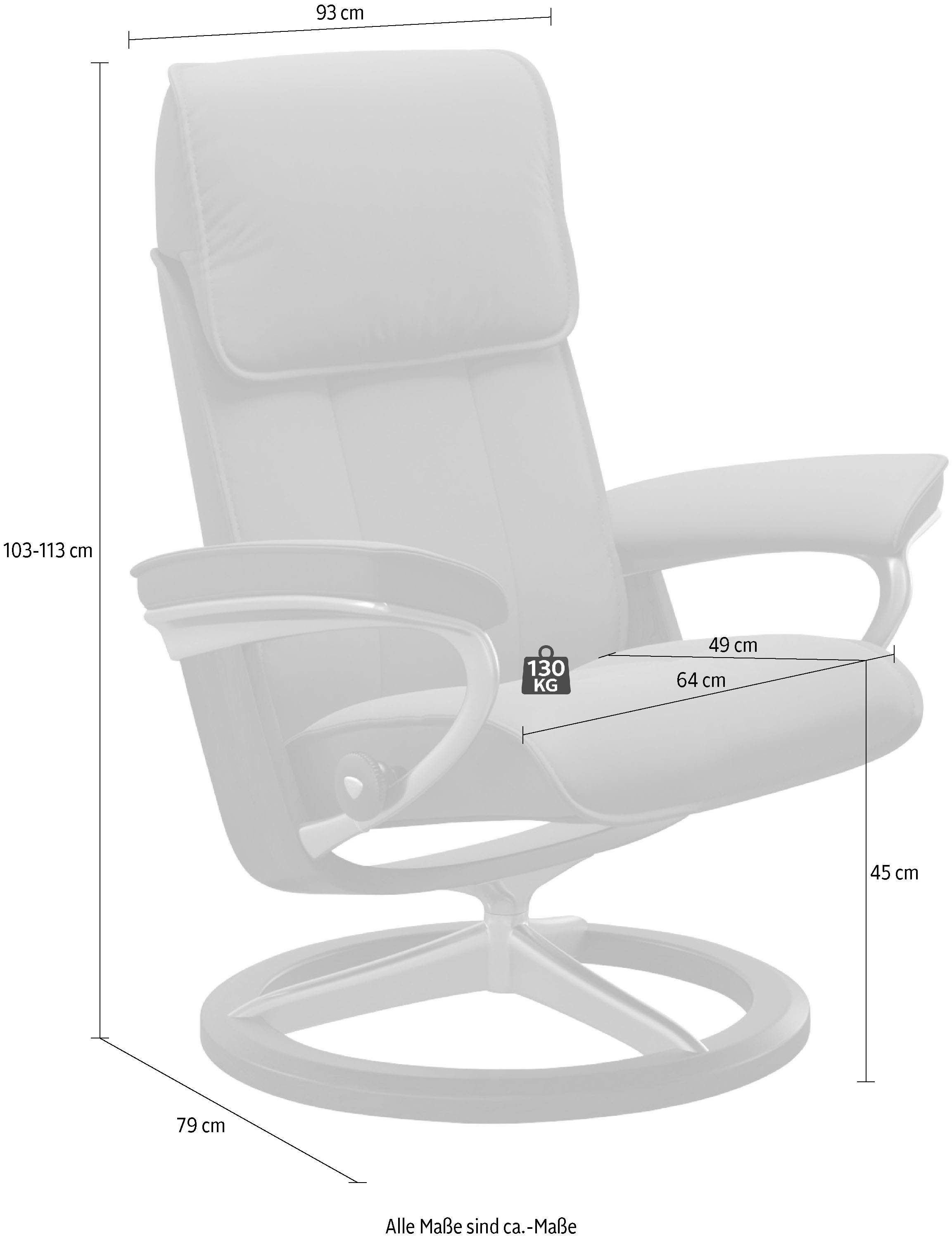 Stressless® Relaxsessel »Admiral«, mit Signature Base, Größe M & L, Gestell Eiche