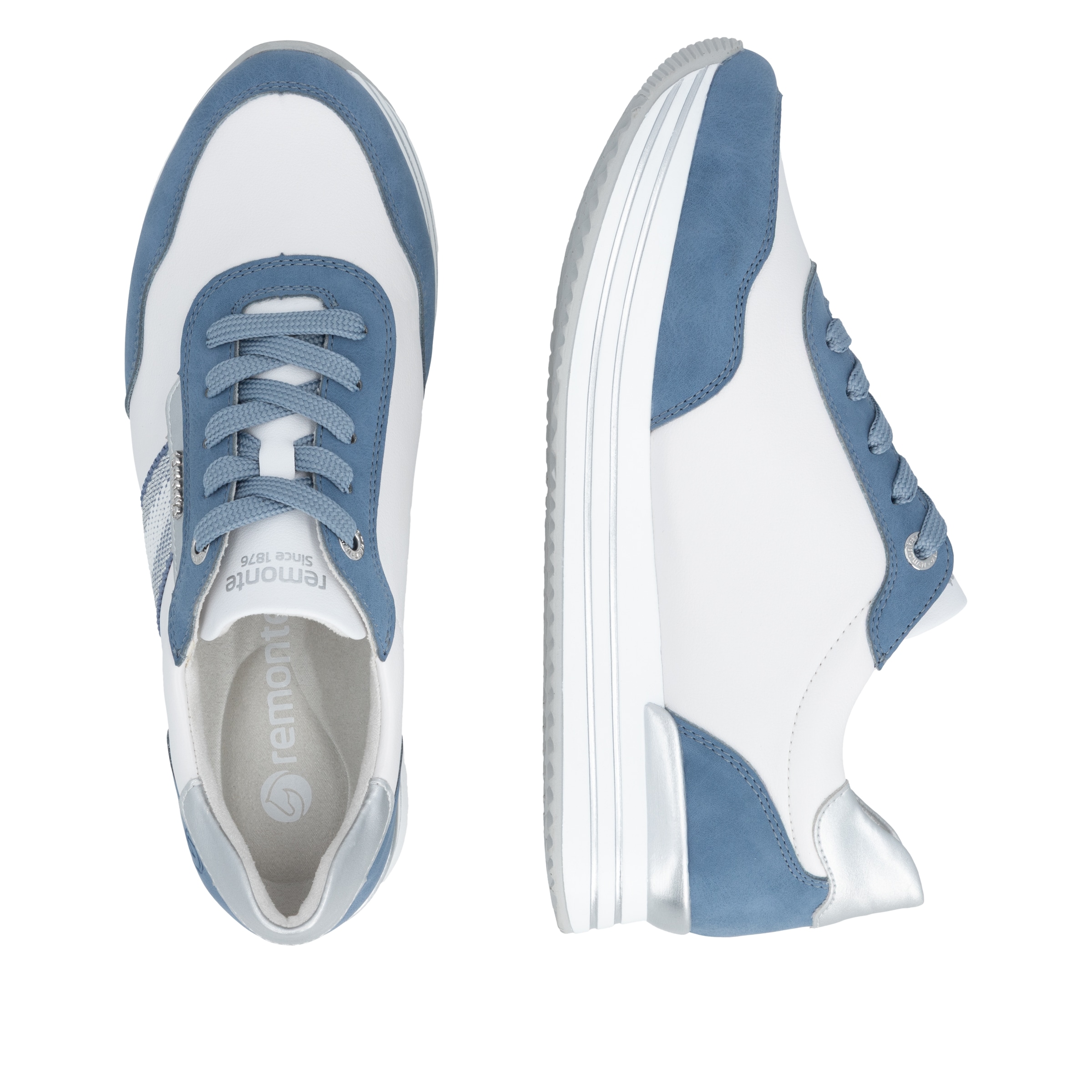 Remonte Plateausneaker  Halbschuh, Schnürschuh mit Metallicdetails und Softfußbett