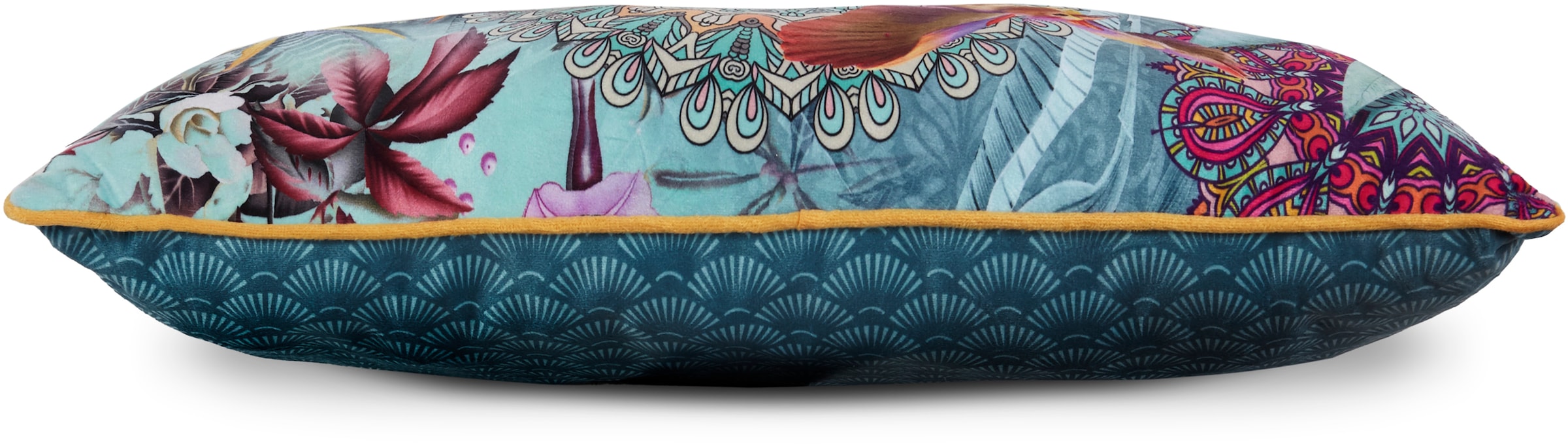 hip Dekokissen »Lovise«, Mit Füllung, 1 Stück, Biese, 30x60, Wendeoptik, Weich, Mandala, Petrol