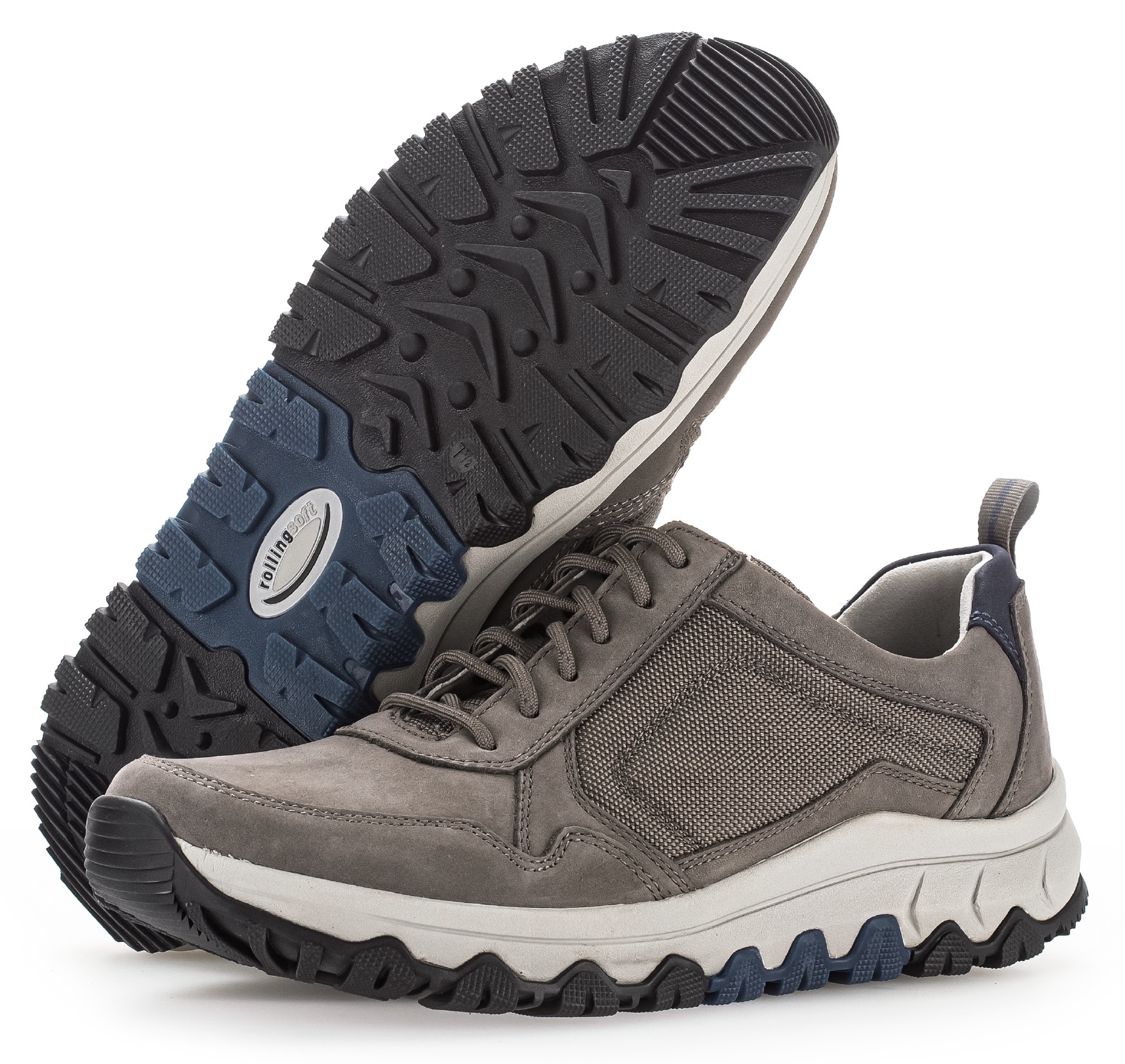 Gabor Rollingsoft Keilsneaker, Freizeitschuh, Halbschuh, Schnürer mit Kontrastnähten, G-Weite