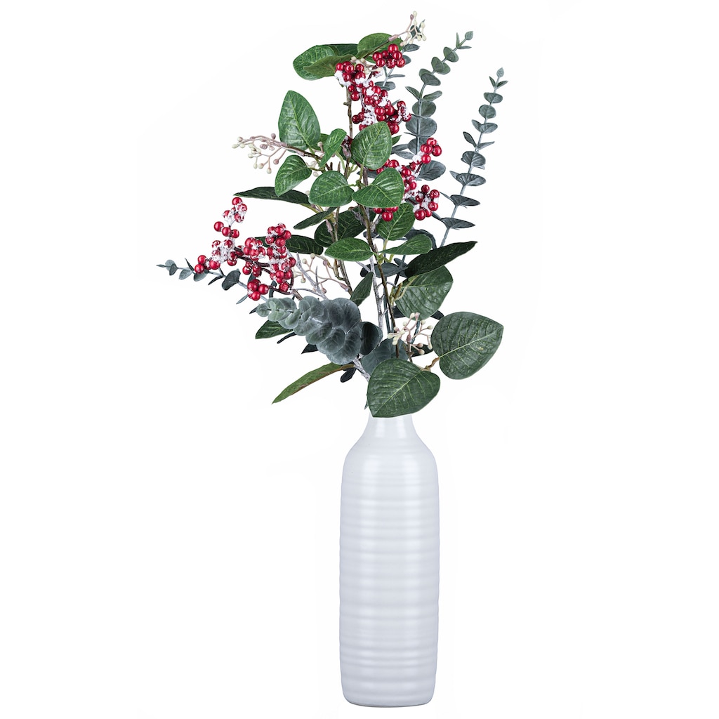 Creativ deco Dekovase »Weihnachtsdeko«, (Set, 2 St., 1 Vase, 1 Bouquet)