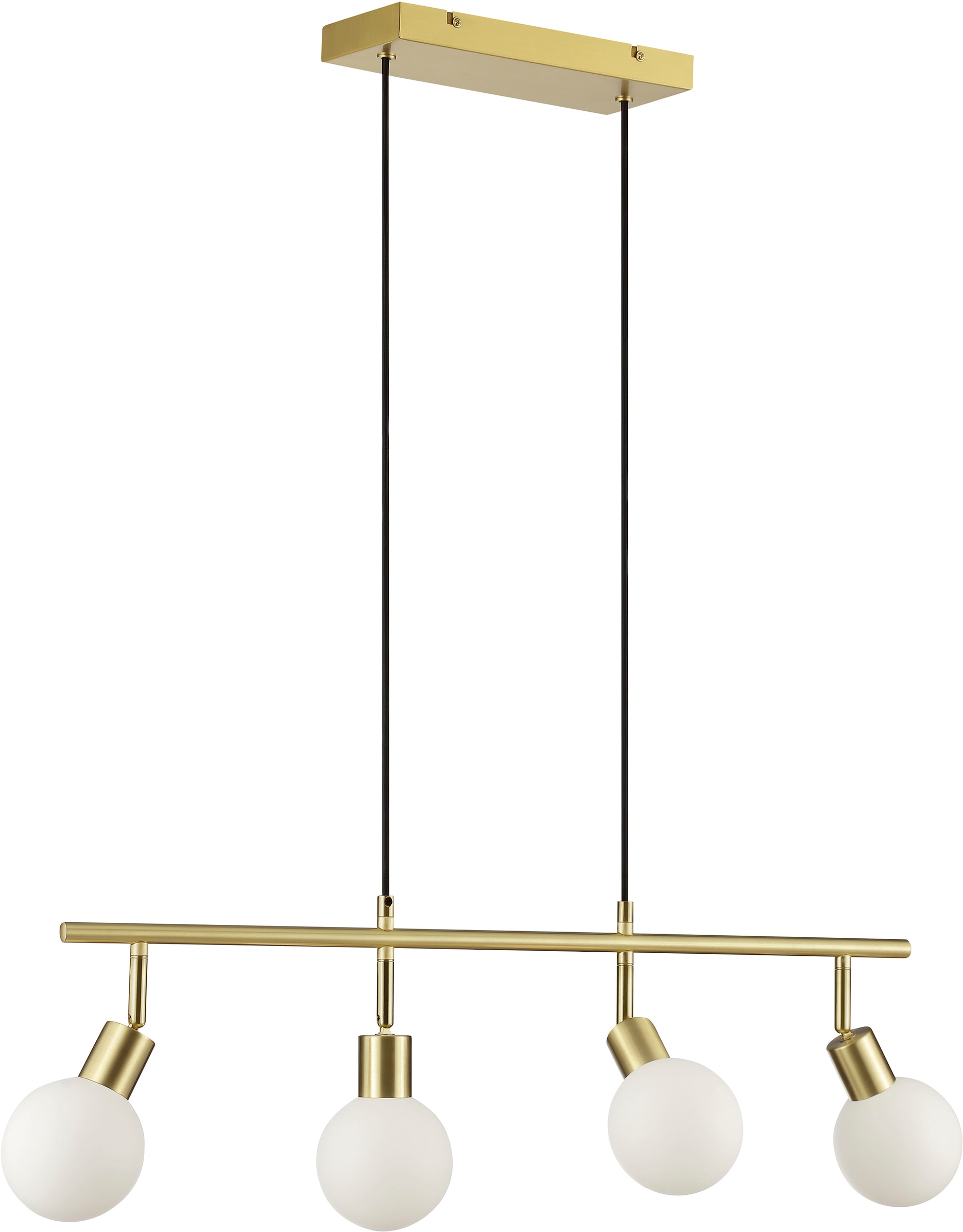 Brilliant Pendelleuchte »Jorge« G9 1 Stk. 78 x 13 x 120 cm, 4x G9 Fassung, Metall Glas, messing gebürstet weiß