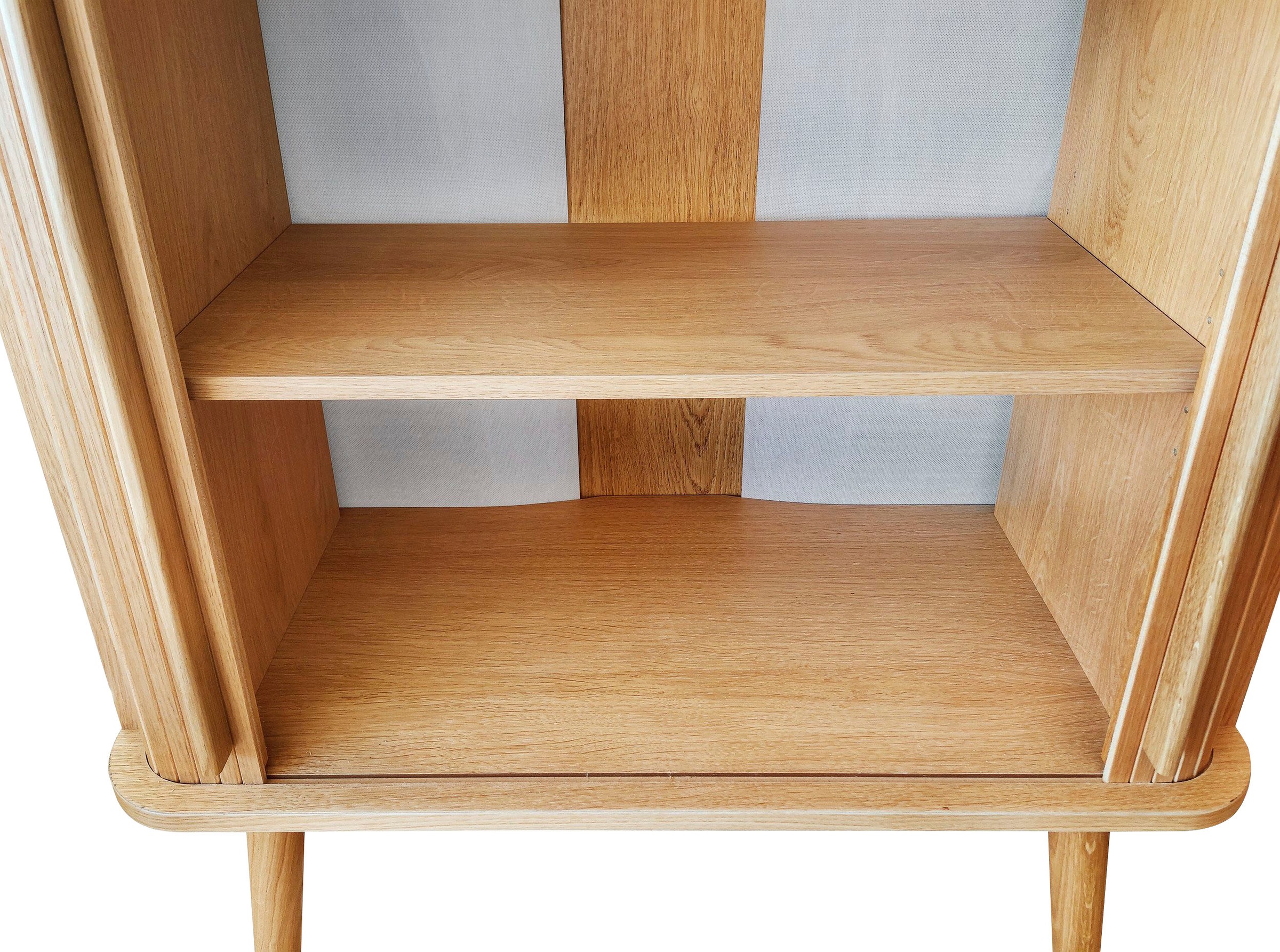 Woodman Highboard »Rove«, Stauraumschrank besonderes Design, Breite 83 cm, mit Eichenholzfurnier