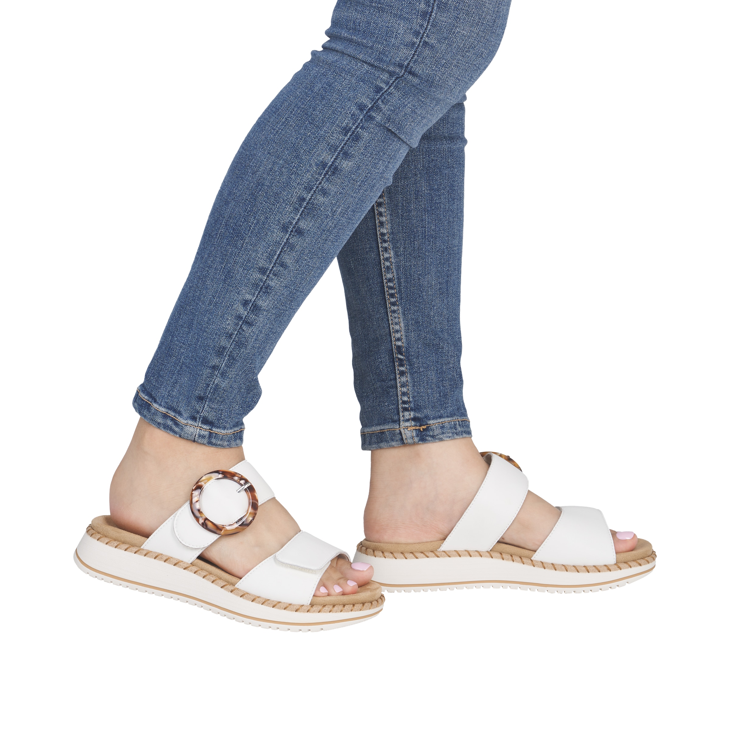 Remonte Pantolette  Sommerschuh, Hausschuh mit praktischen Klettverschlüssen