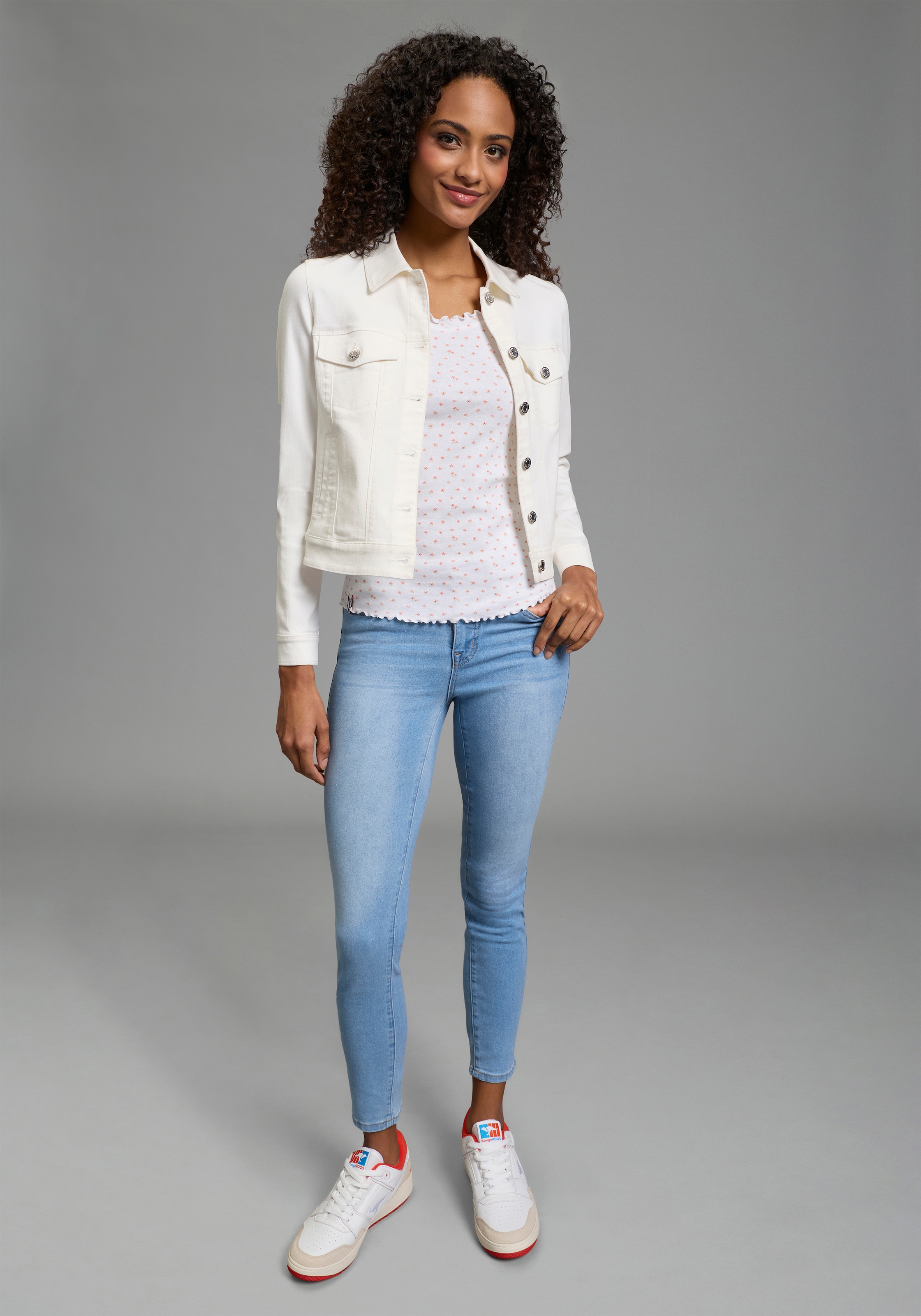 KangaROOS Spaghettitop Packung, 3 tlg. mit verspielter Rollsaumkante