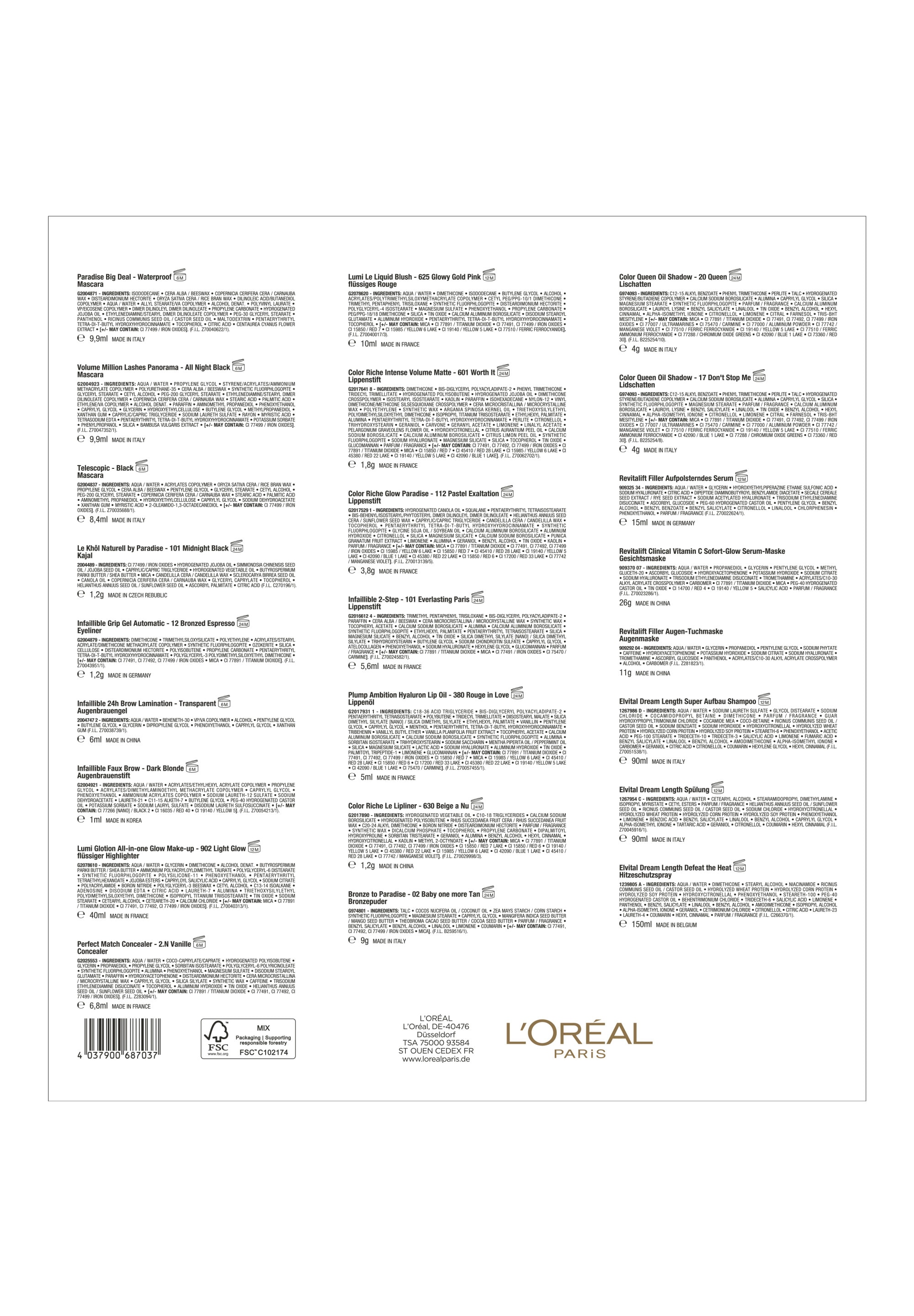 L'ORÉAL PARIS Kosmetik-Adventskalender »L'Oréal Paris 24 Tage Beauty Adventskalender 2025« ab 13 Jahren